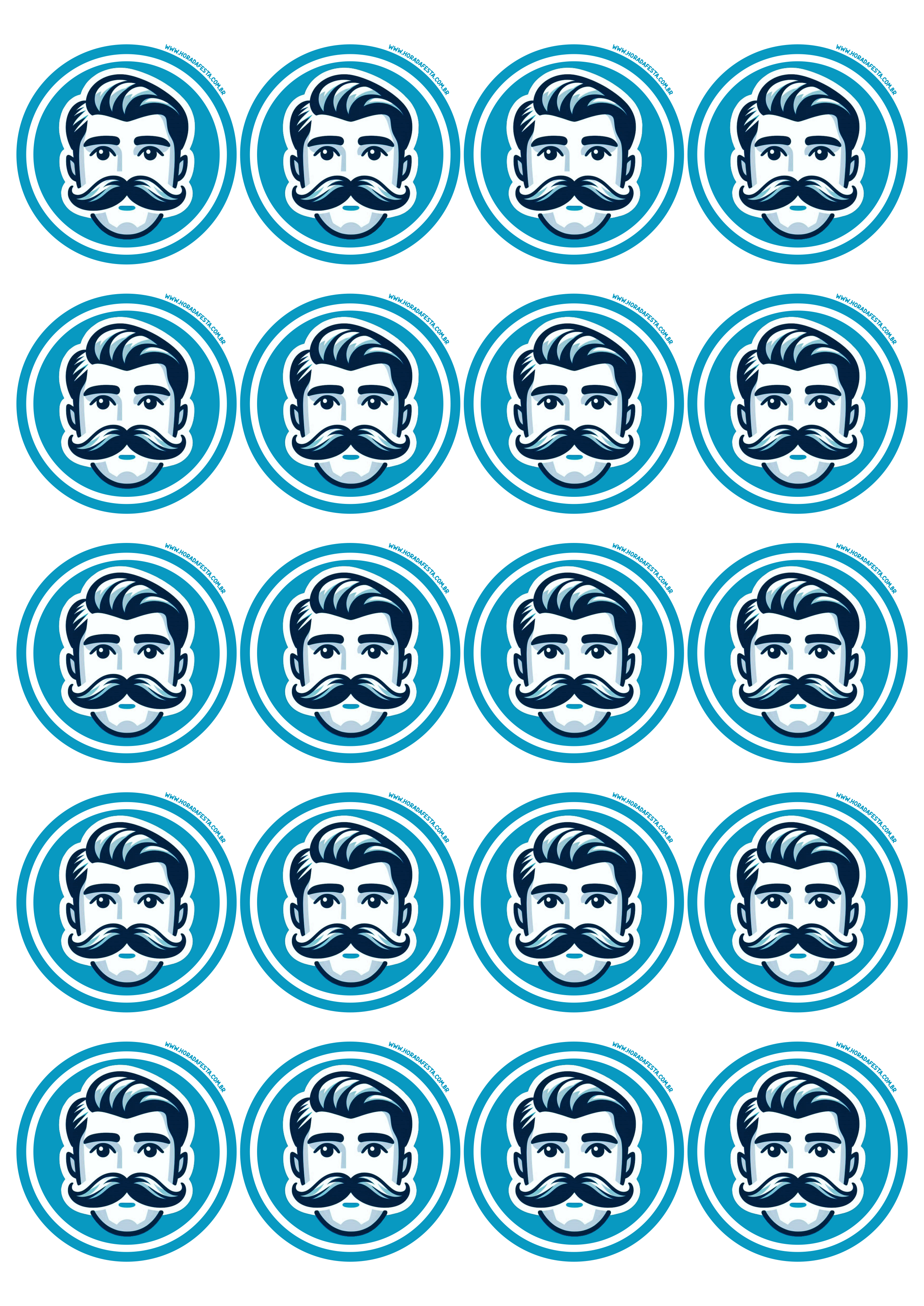 Dia dos pais adesivo redondo com bigode topete ideal para decorações de mimos diversos pronto para imprimir download 20 imagens png