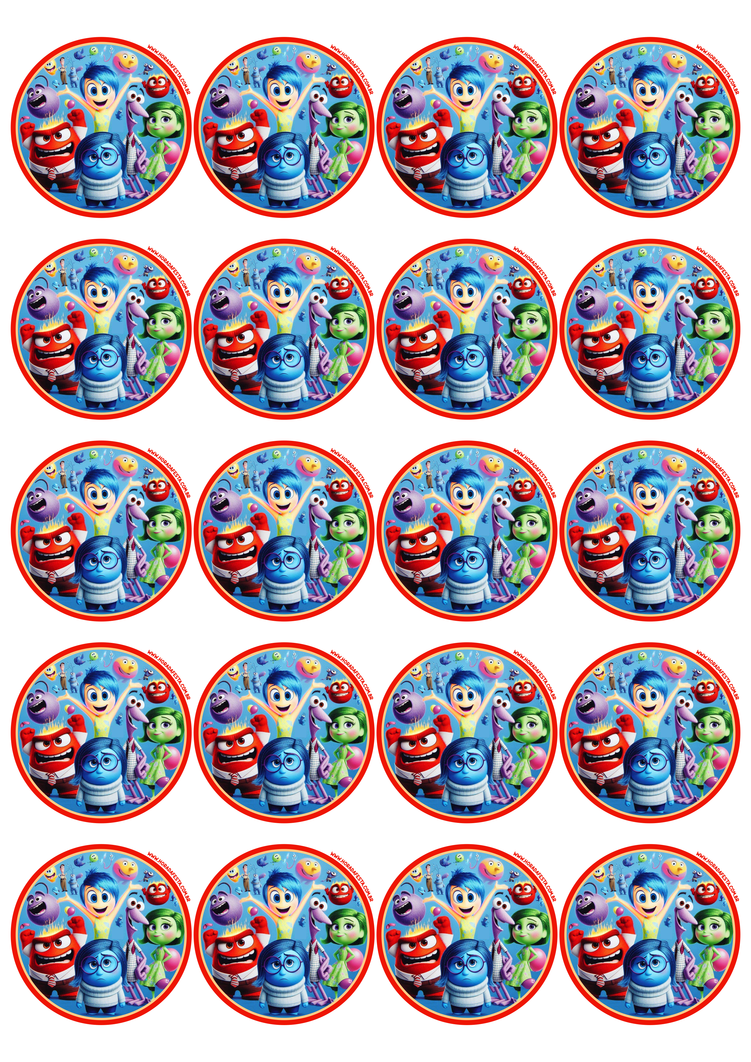 Divertida mente 2 filme disney adesivo redondo tag sticker decoração de festinha infantil para imprimir grátis 20 imagens png