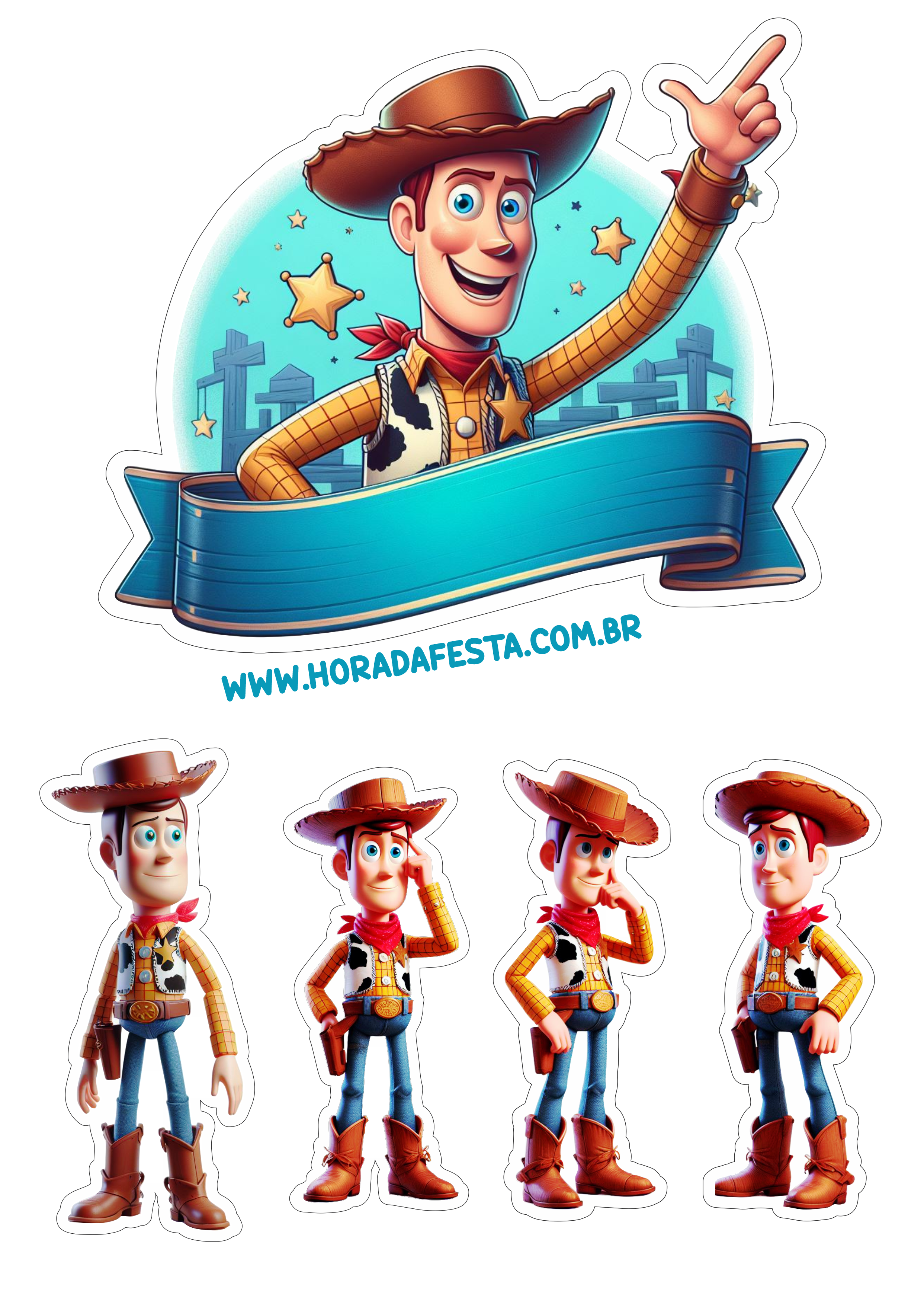 Topo de bolo png Toy Story decoração de aniversário infantil