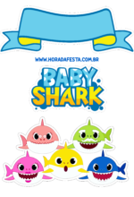 topo de bolo baby shark decoração de festa