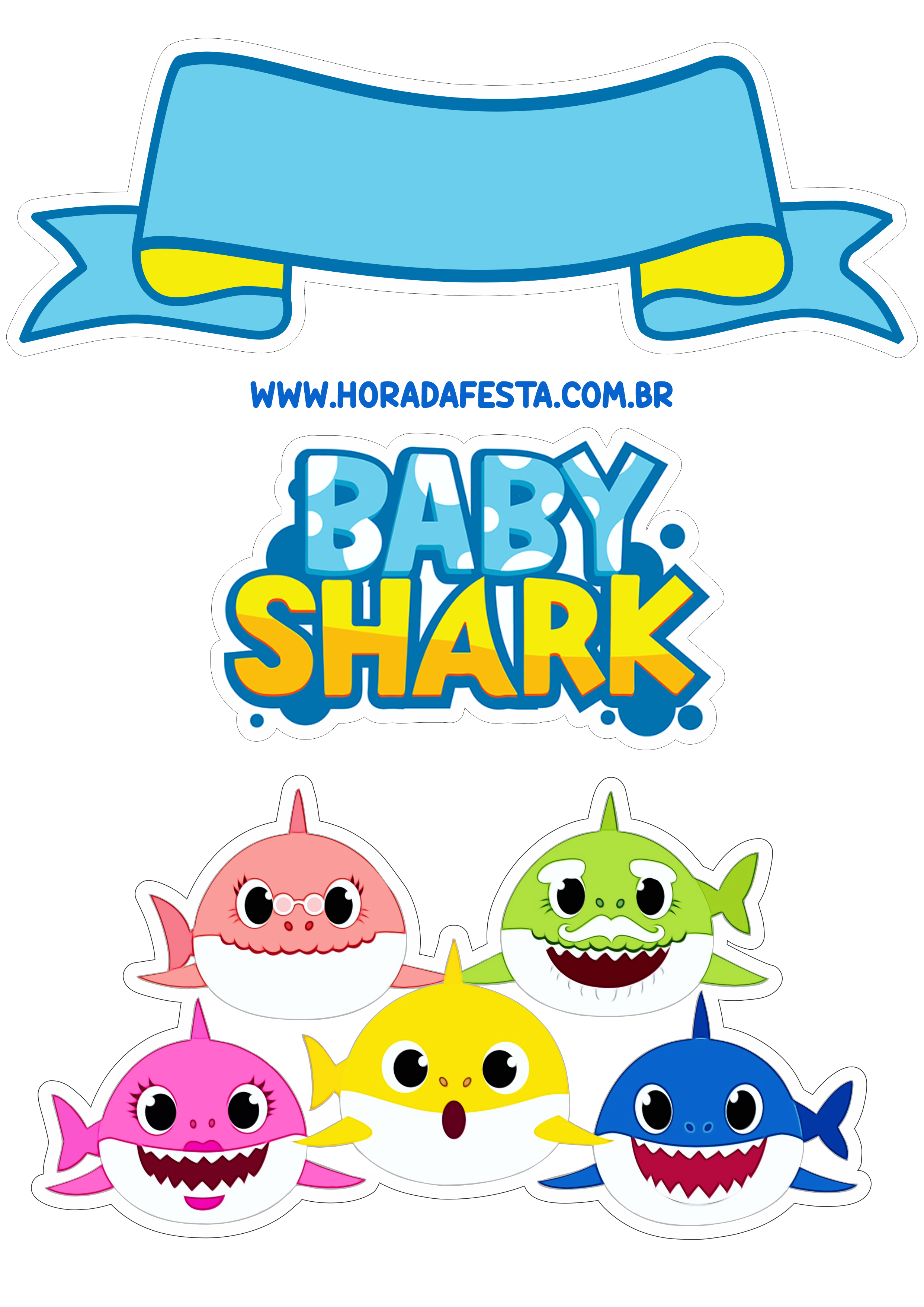 Topo de bolo png Baby Shark