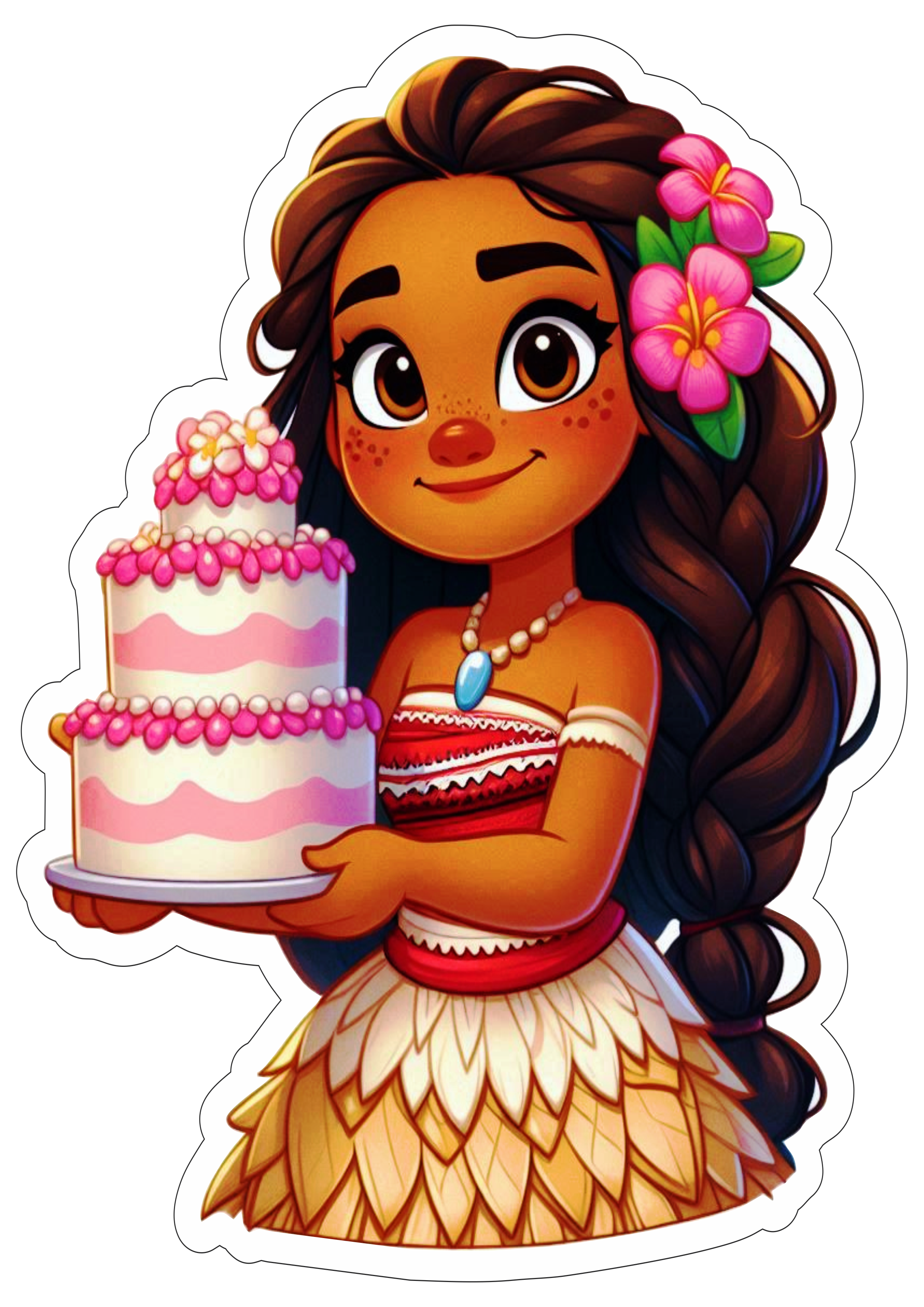 Moana desenho fofinho decoração de aniversário imagem com recorte artes gráficas free download png