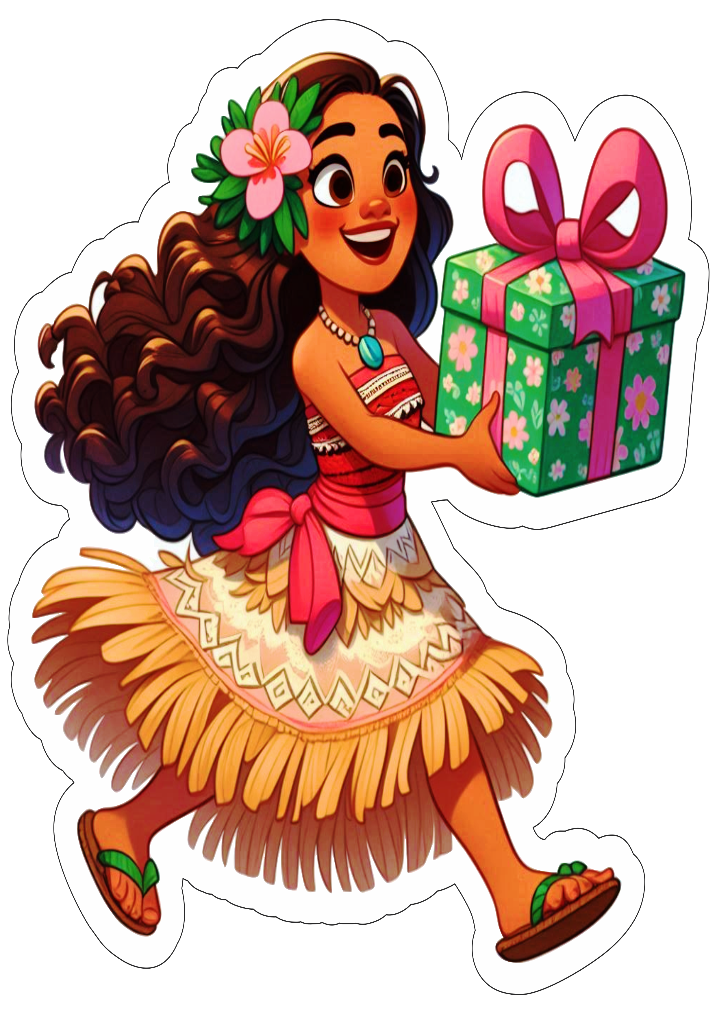 Moana desenho fofinho decoração de aniversário presente imagem com recorte artes gráficas free download png