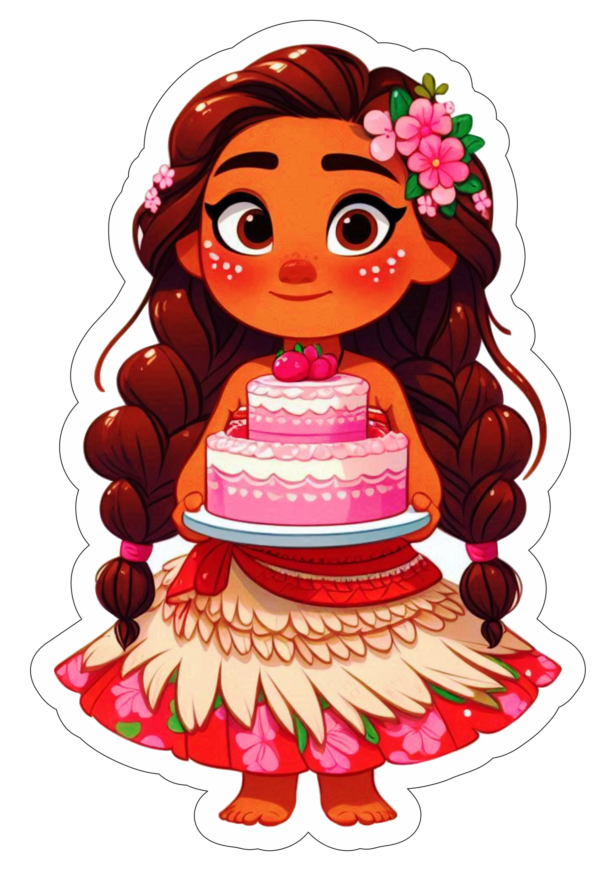 Moana desenho fofinho decoração de aniversário imagem com recorte png