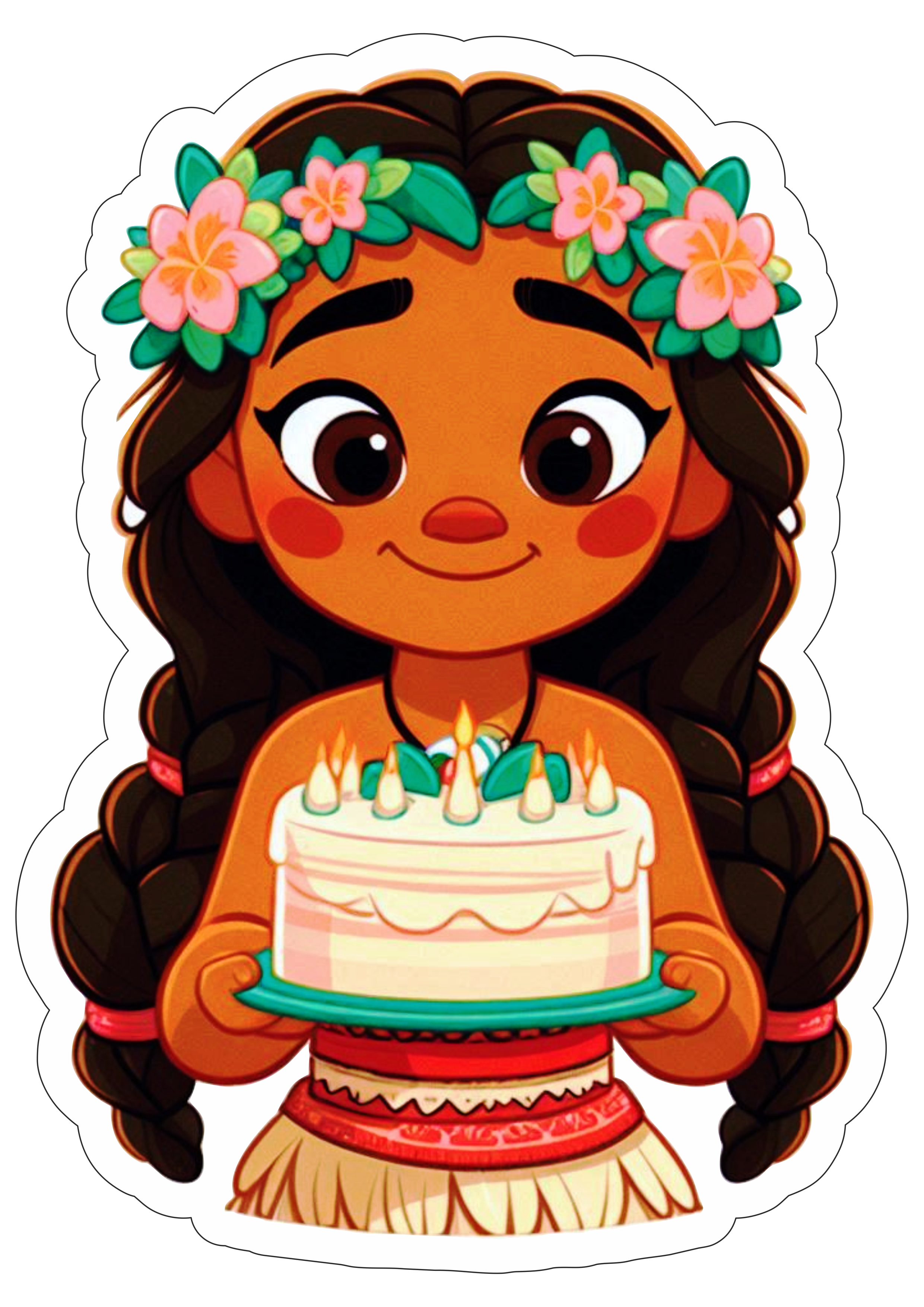 Moana desenho fofinho decoração de aniversário imagem com recorte artes gráficas png