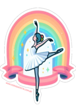 bailarina decoração de aniversário sticker