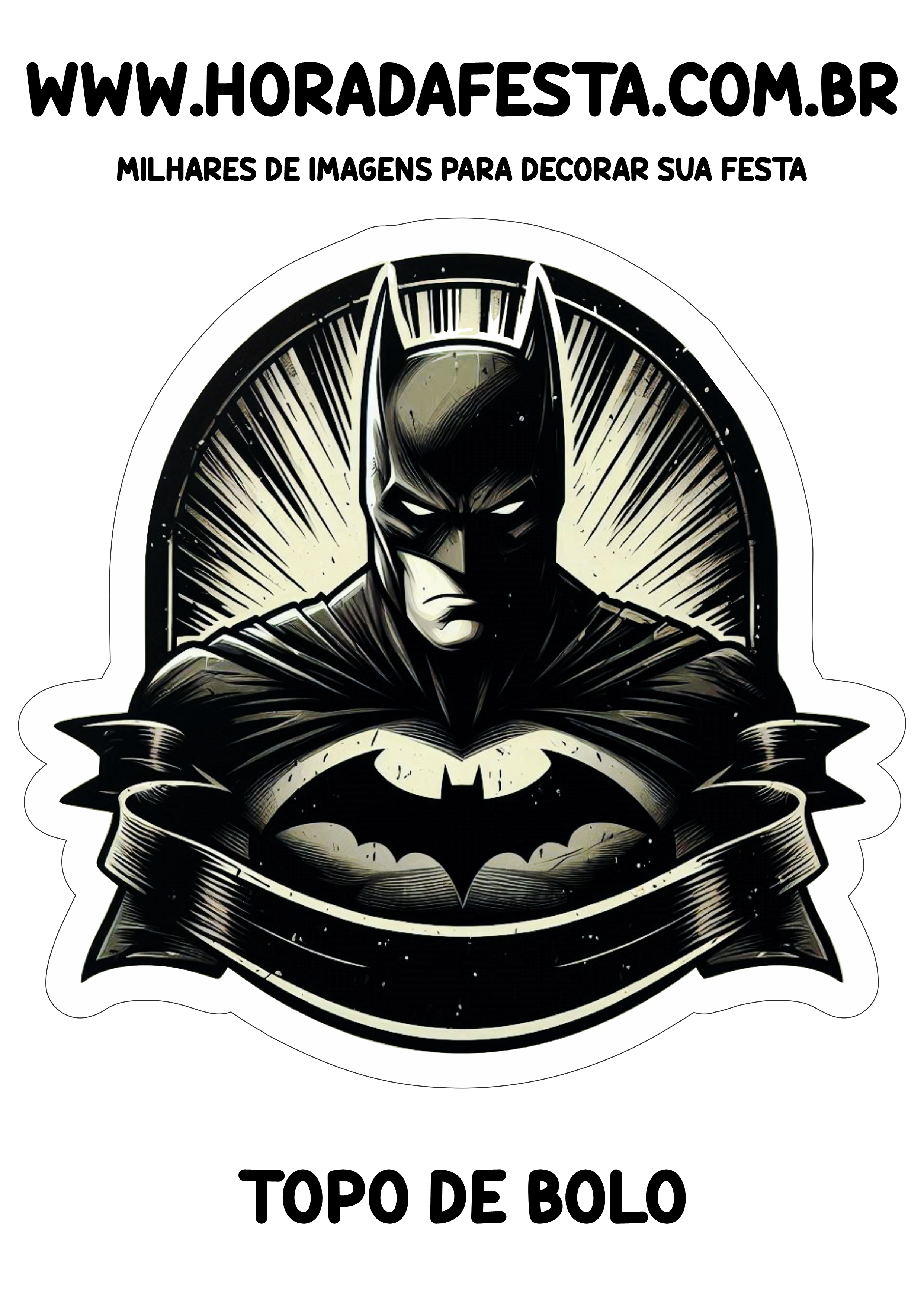 Topo de bolo Batman decoração de aniversário png