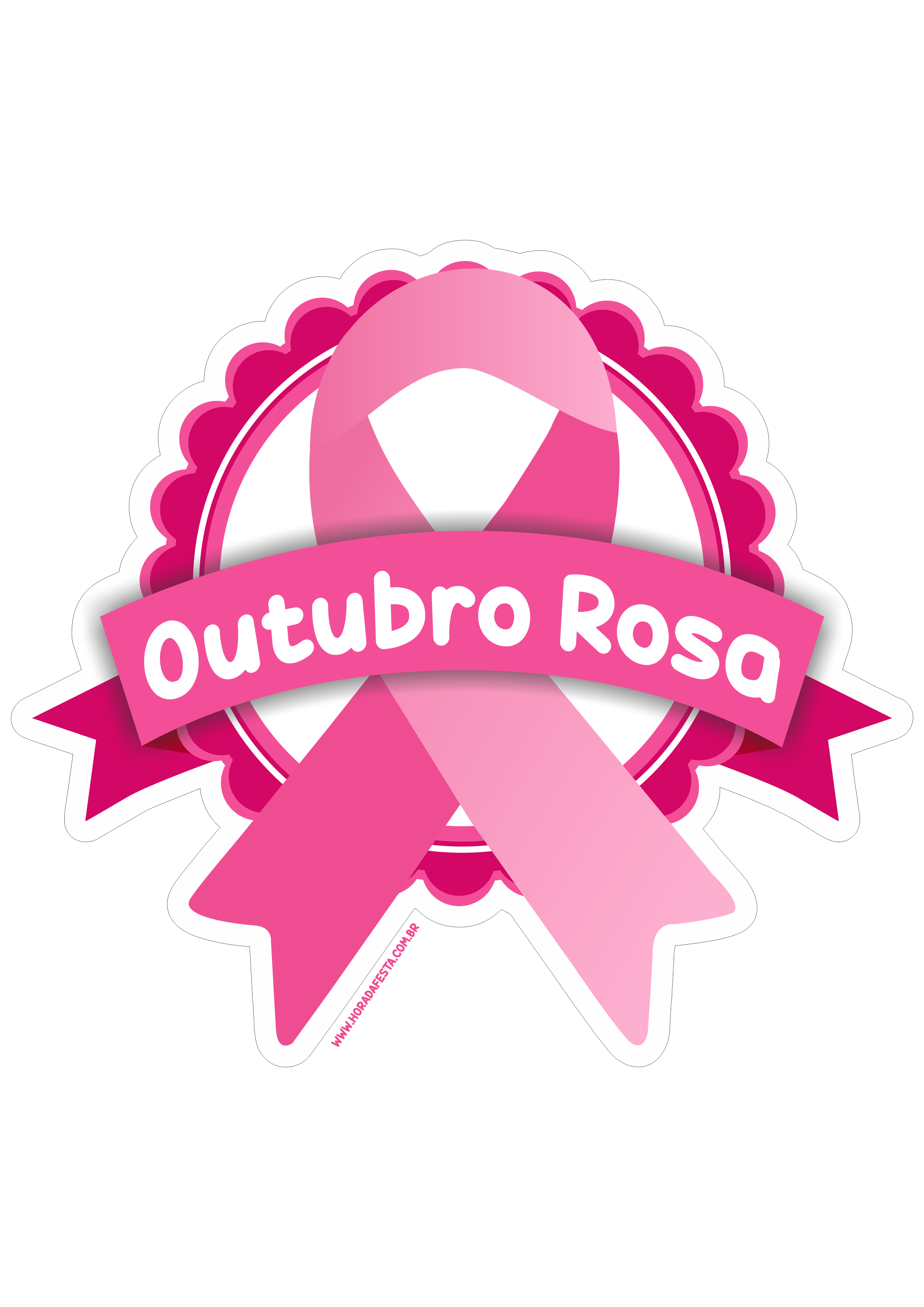 Outubro rosa campanha de conscientização logo com lacinho png