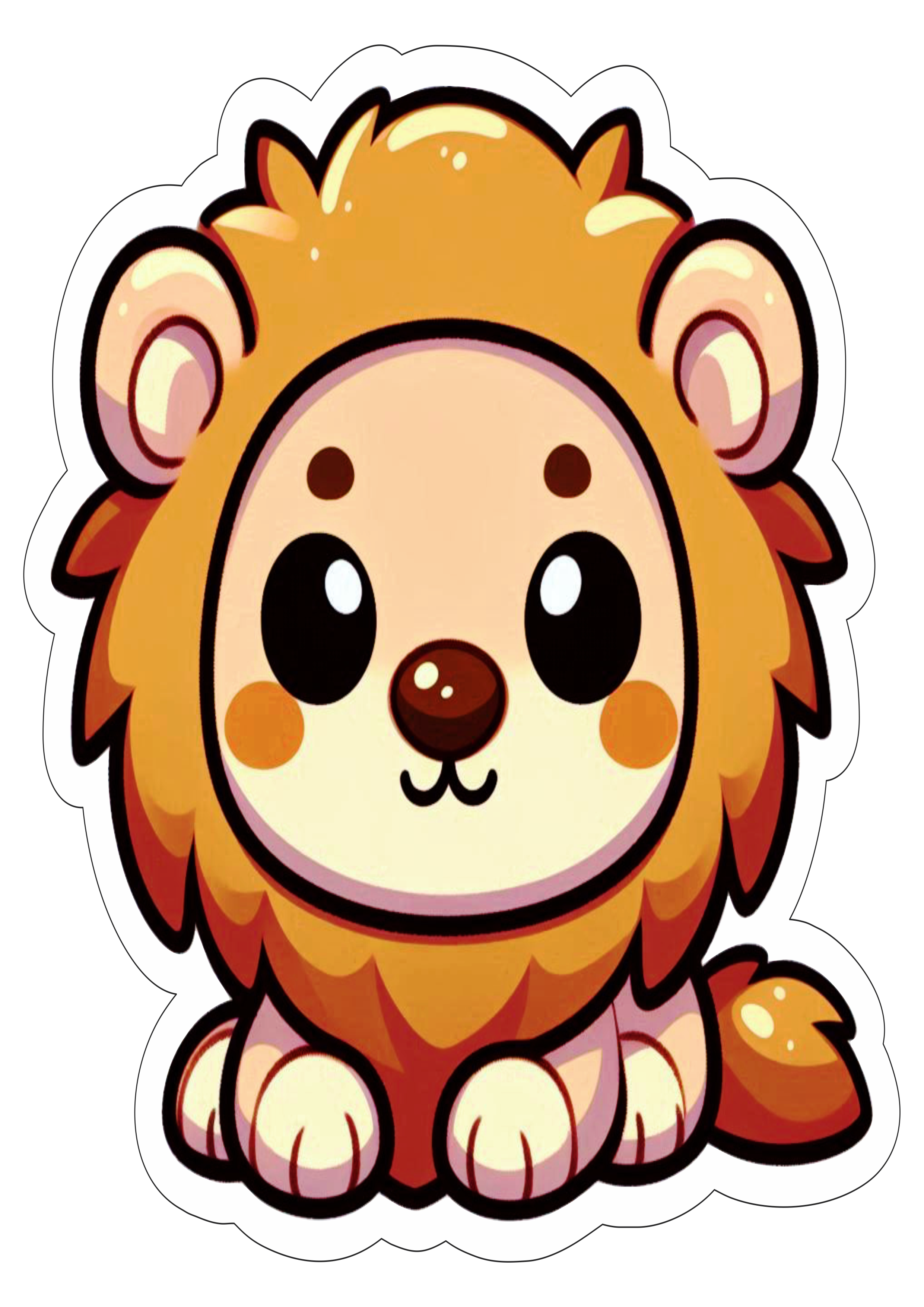 Leão fofinho desenho infantil simples decoração de aniversário safari de animais png