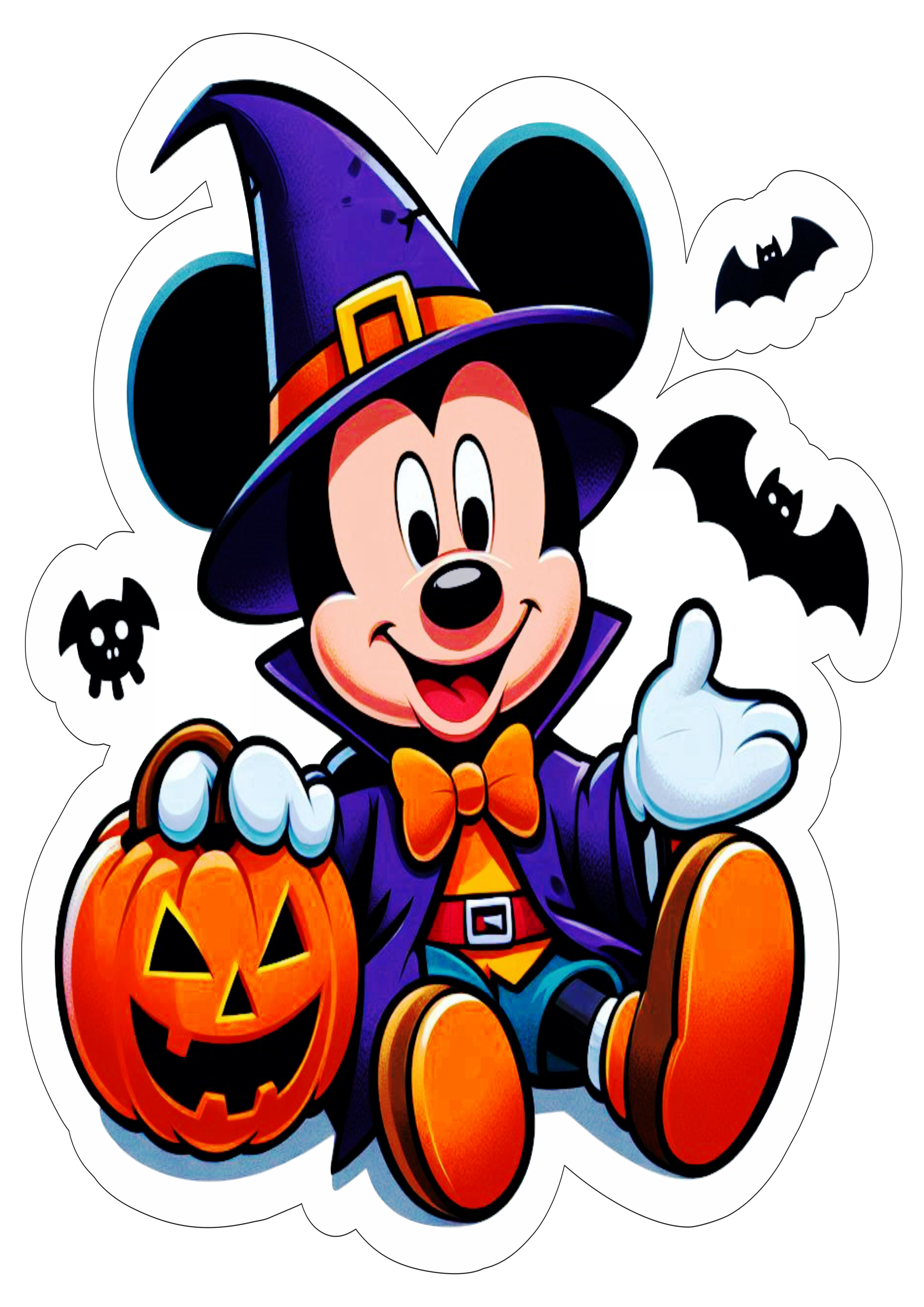 Mickey Mouse fantasia de Halloween desenho fofinho png