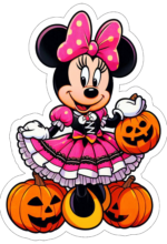 minnie mouse com fantasia de halloween decoração