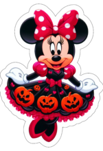 minnie mouse com fantasia de halloween decoração1