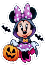 minnie mouse com fantasia de halloween decoração2