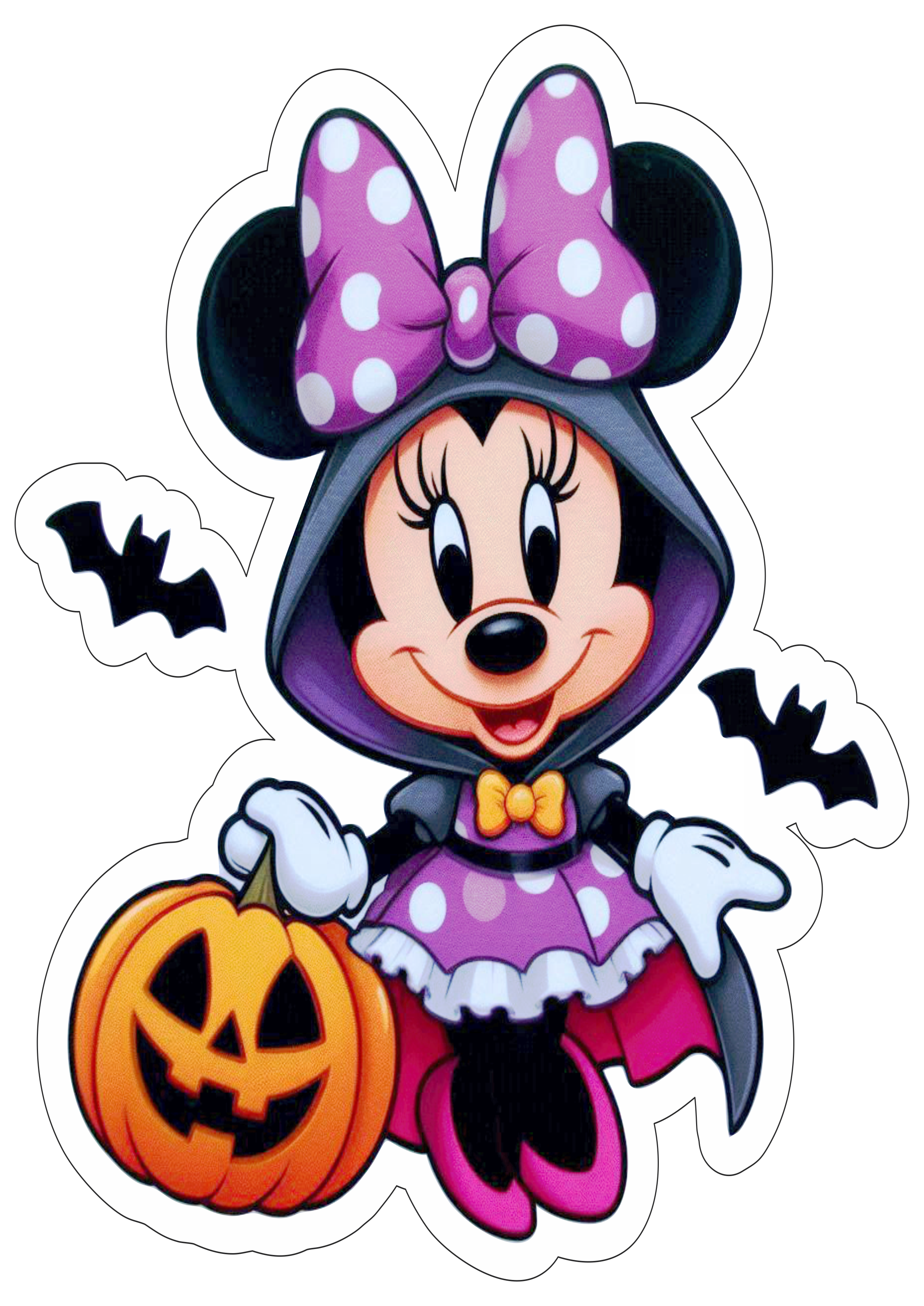 Minnie Mouse fantasia de Halloween desenho fofinho png