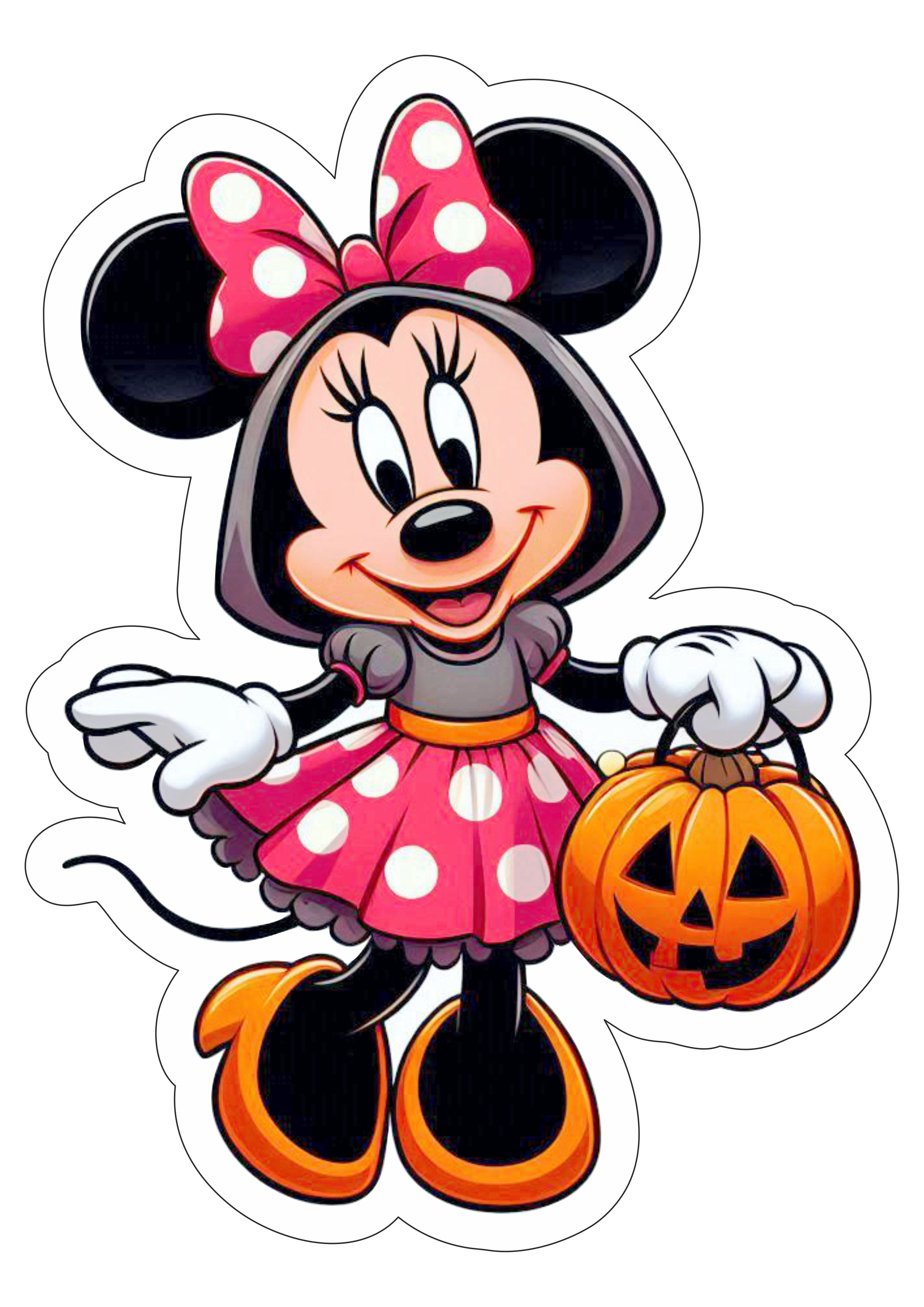 Minnie Mouse fantasia de Halloween desenho fofinho Disney png