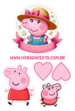 peppa pig decoração de aniversário topper cake1