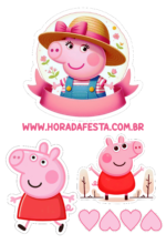 peppa pig decoração de aniversário topper cake3