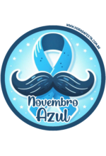 adesivo redondo novembro azul saúde do homem