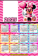 calendário 2025 Minnie rosa