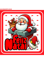 Feliz natal papai noel adesivo quadrado