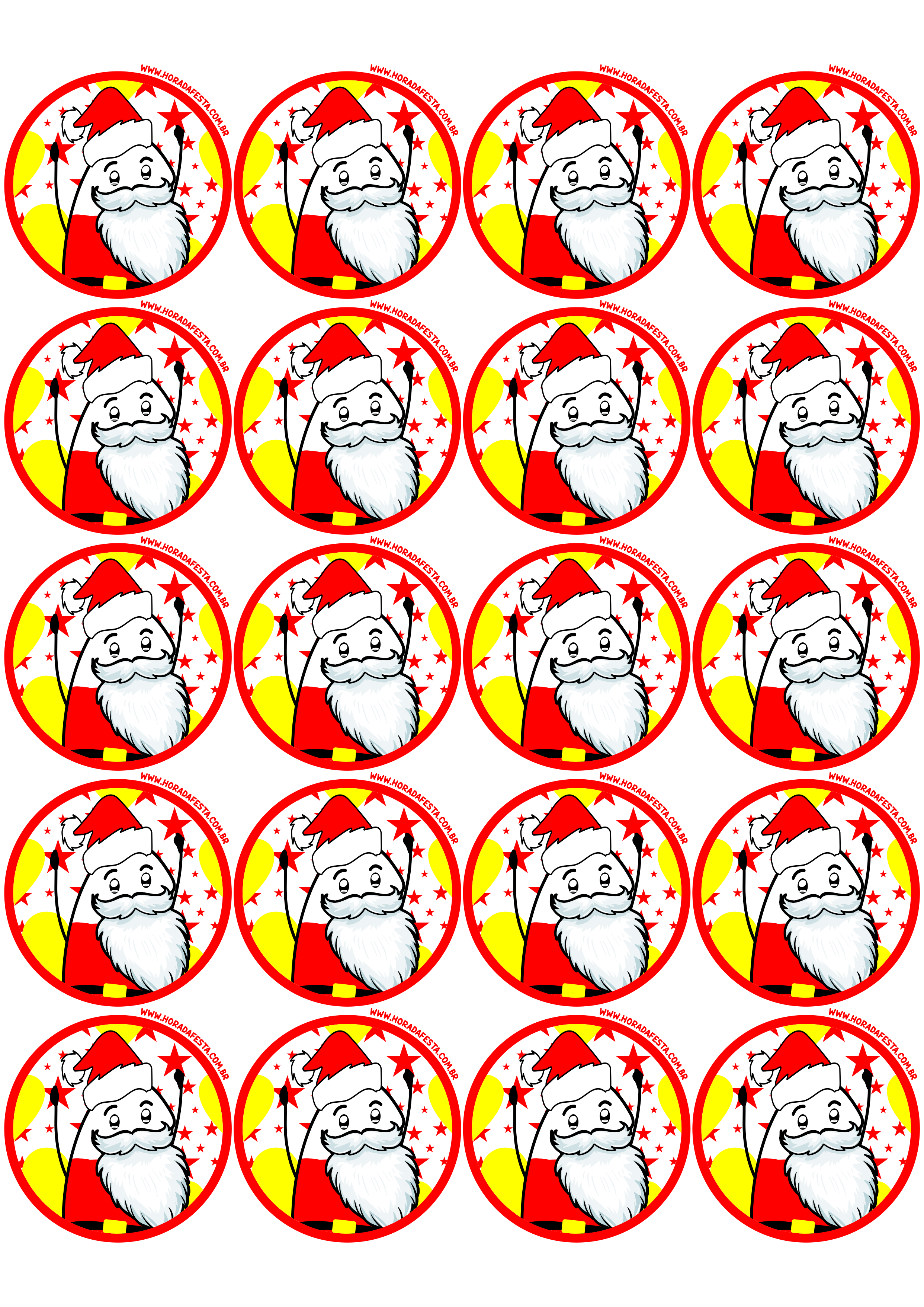 Papai noel flork of cows adesivo redondo para imprimir 20 imagens png