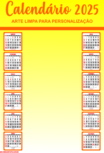 calendário amarelo 2025 grátis