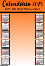 calendário laranja 2025 grátis