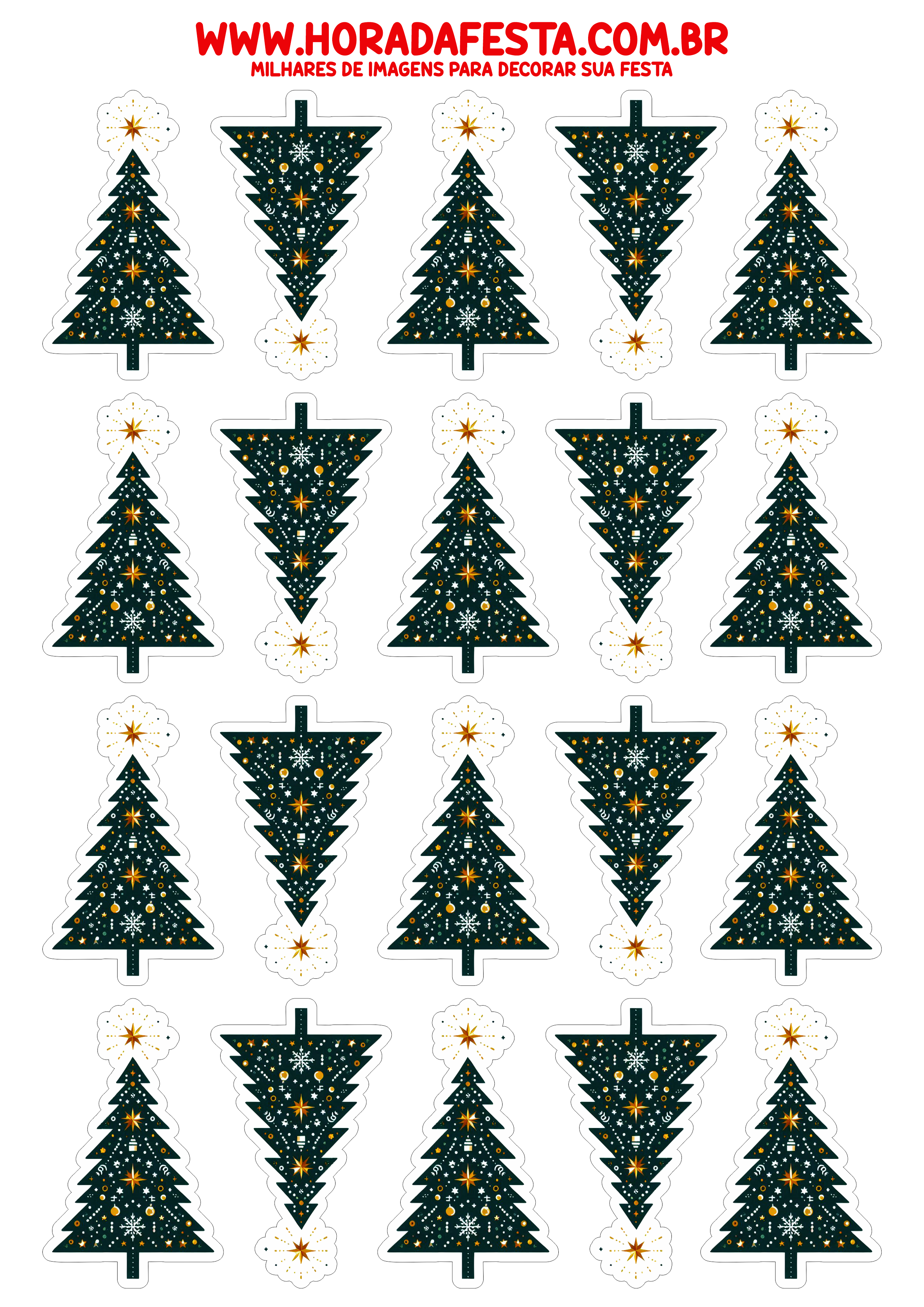 Decoração de natal adesivos de árvore para imprimir papelaria criativa artes visuais 20 imagens png