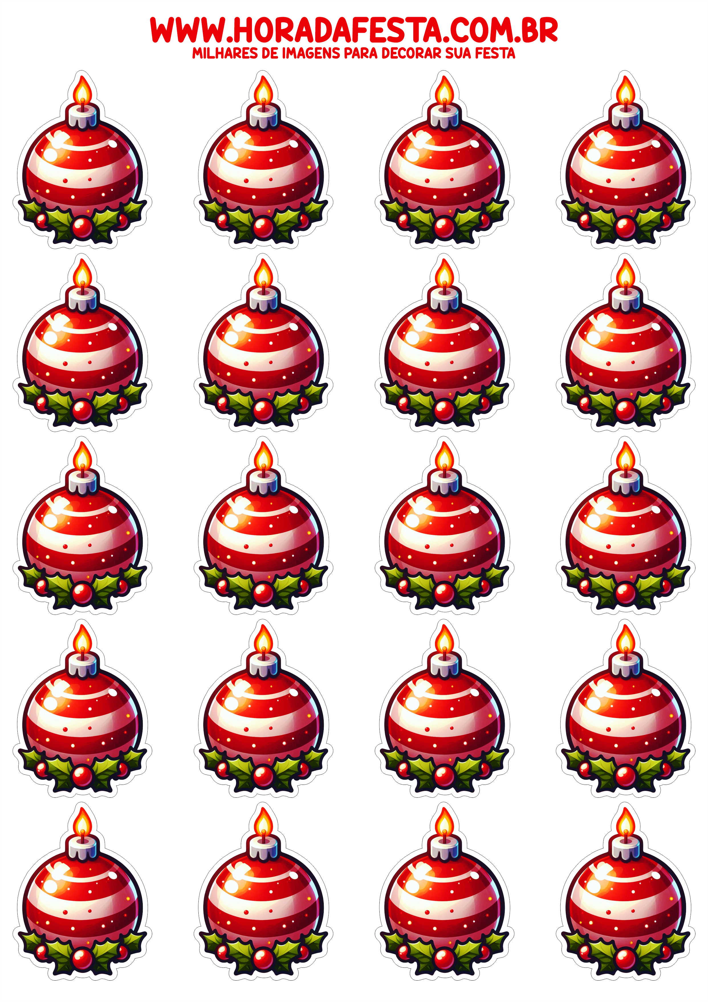 Decoração de natal bolinhas para árvore pronta para imprimir e decorar artigos para festa 20 imagens free download png