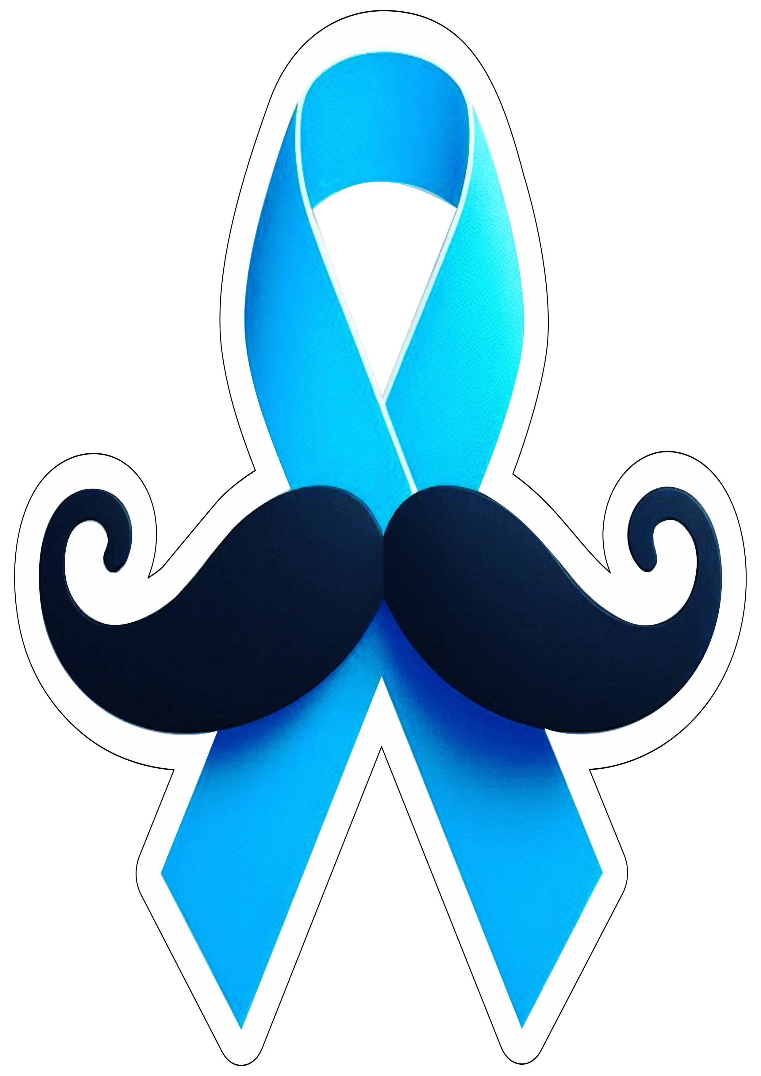 Novembro azul lacinho com bigode fundo transparente png