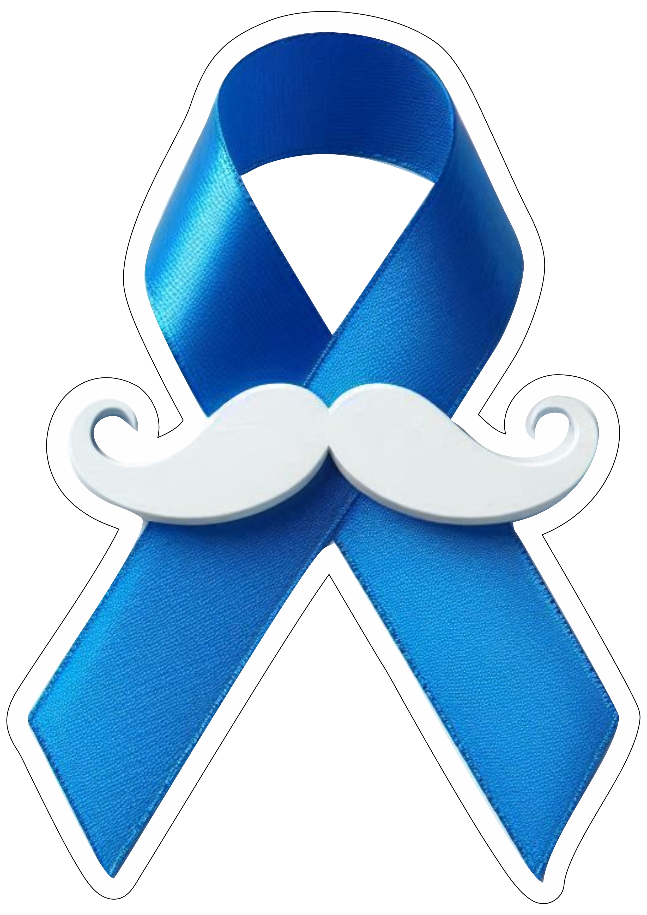 Novembro azul lacinho com bigode fundo transparente ilustração png