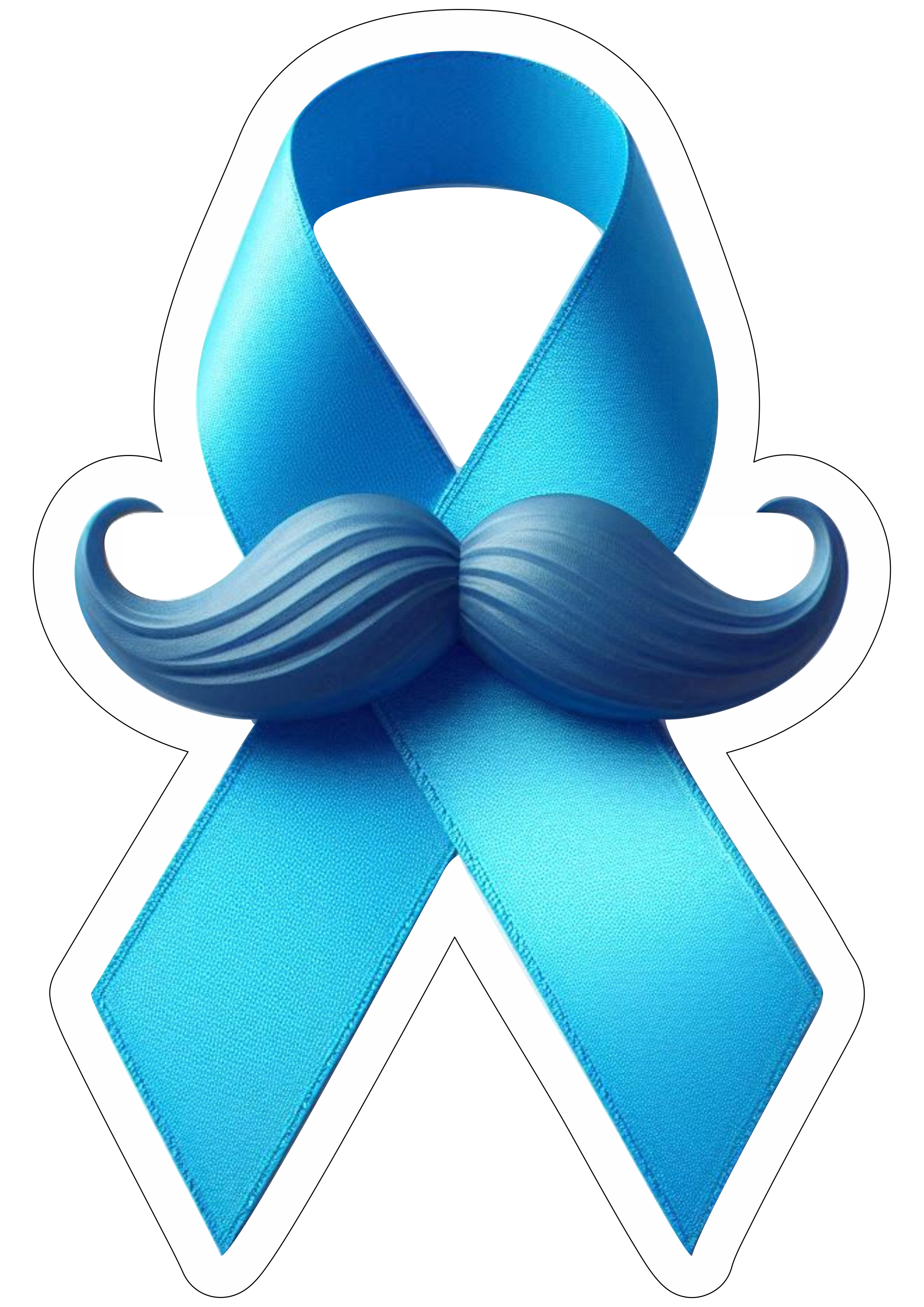 Novembro azul lacinho com bigode fundo transparente ilustração clipart png