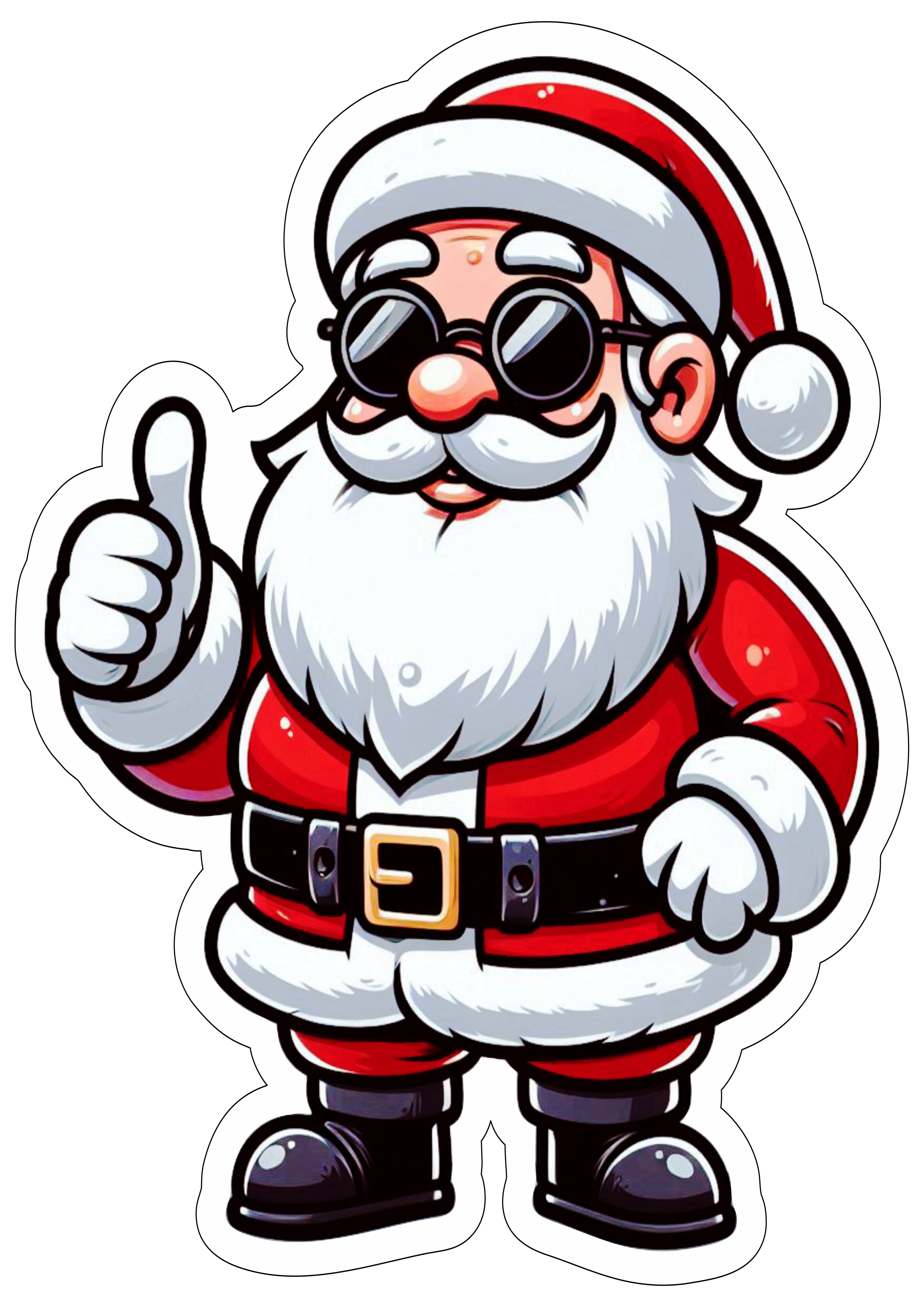 Papai Noel desenho fofinho usando óculos png