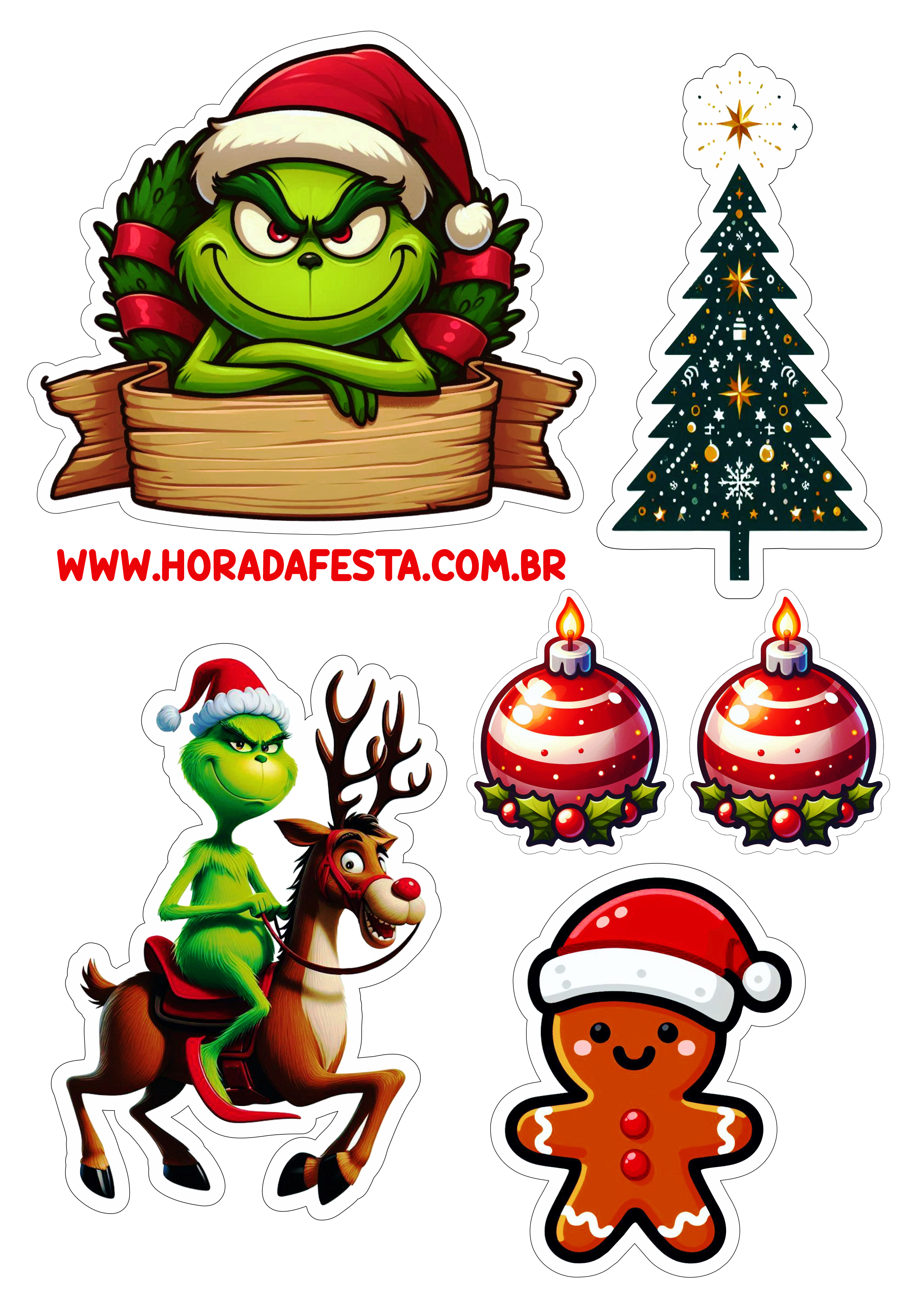 Aniversário temático feliz natal Grinch desenhos engraçados homem biscoito de gengibre png