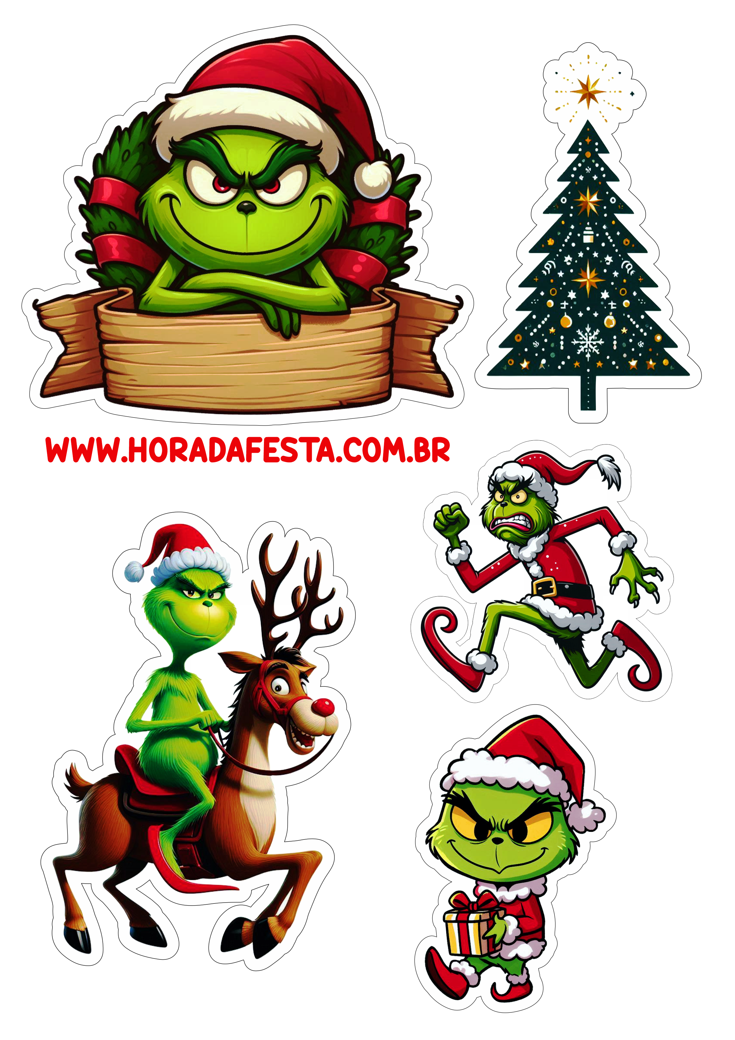 Aniversário temático feliz natal Grinch desenhos engraçados homem árvore de natal png