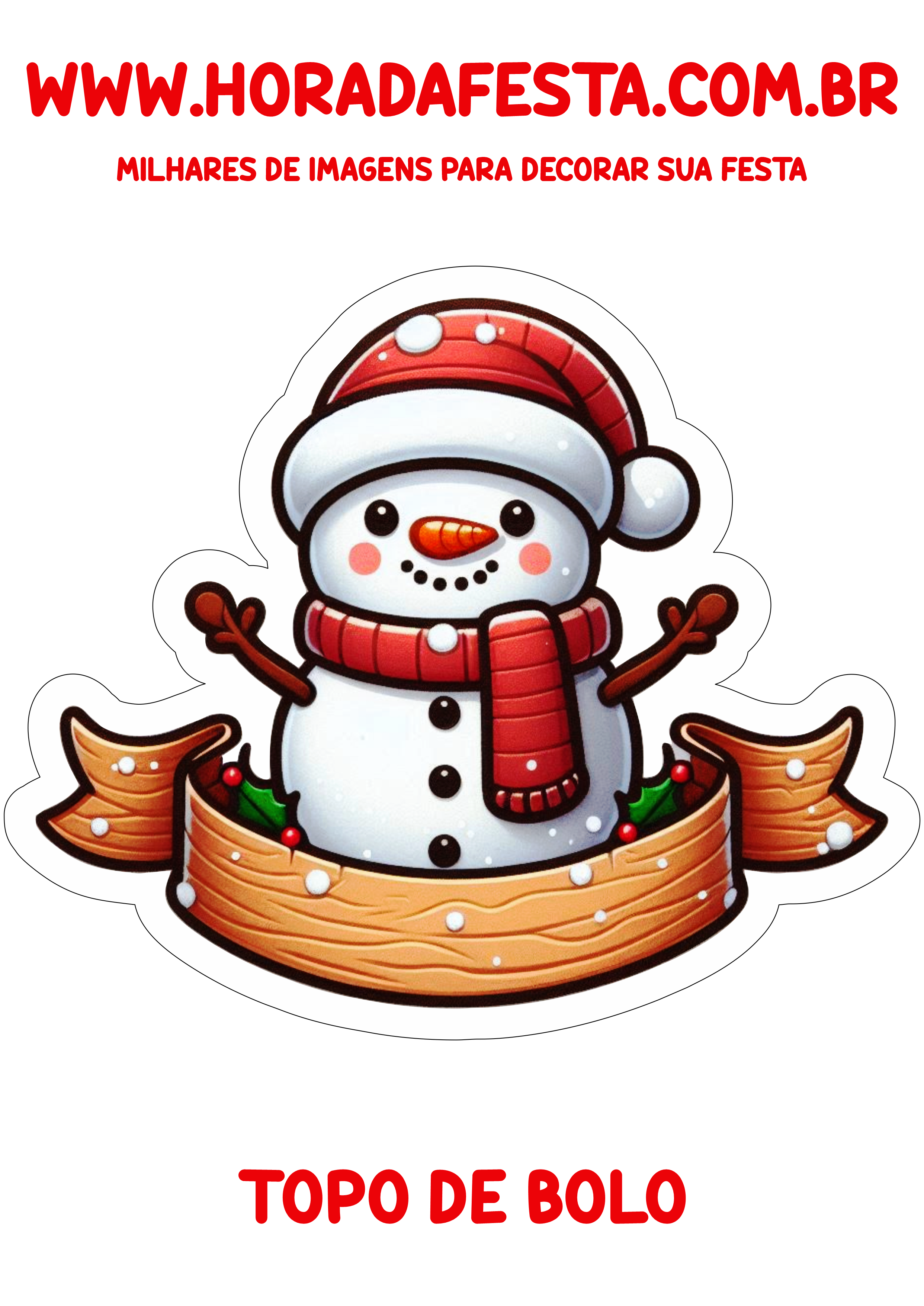 Decoração de natal topo de bolo boneco de neve topper cake png