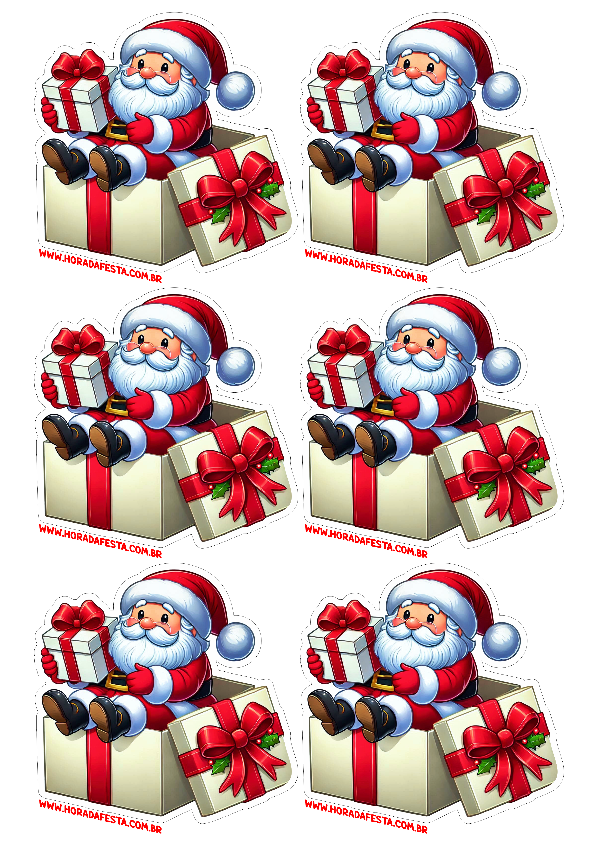 Papai Noel adesivo para imprimir imagem fofinha artes visuais papelaria criativa imagens de natal free download 6 imagens png