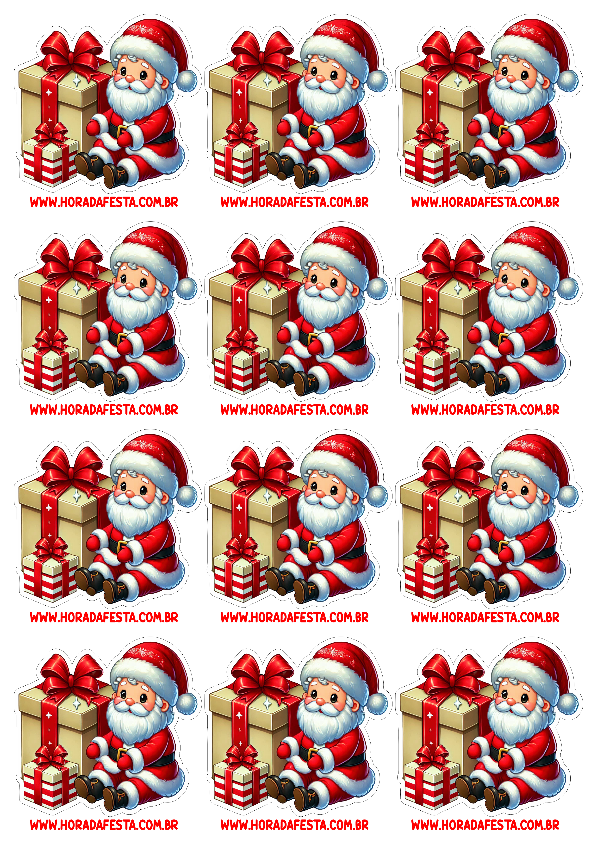 Adesivo para imprimir Papai Noel imagem fofinha artes visuais papelaria criativa imagens de natal decoração free download 12 imagens png