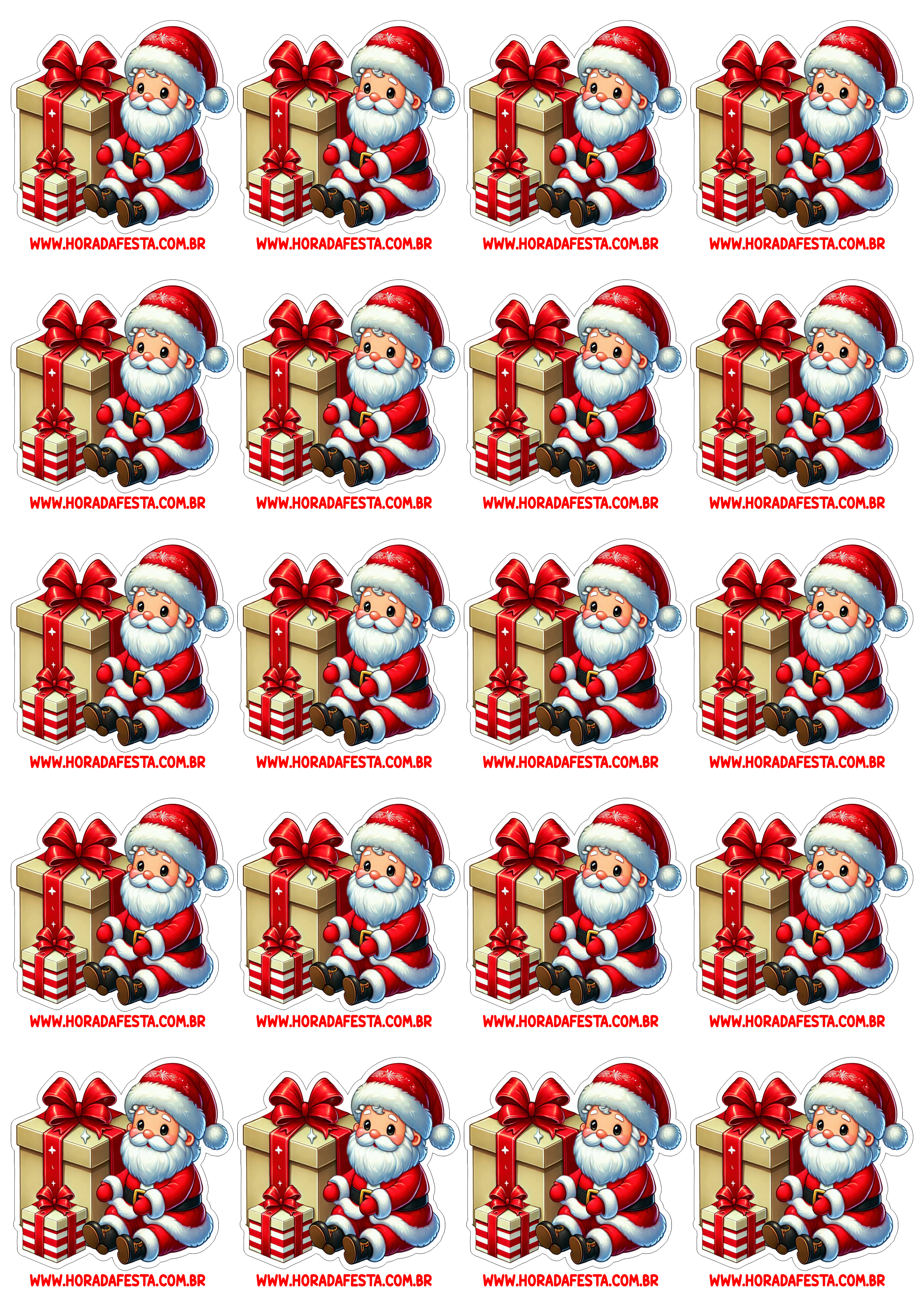 Adesivo para imprimir Papai Noel imagem fofinha artes visuais papelaria criativa imagens de natal decoração free download 20 imagens png