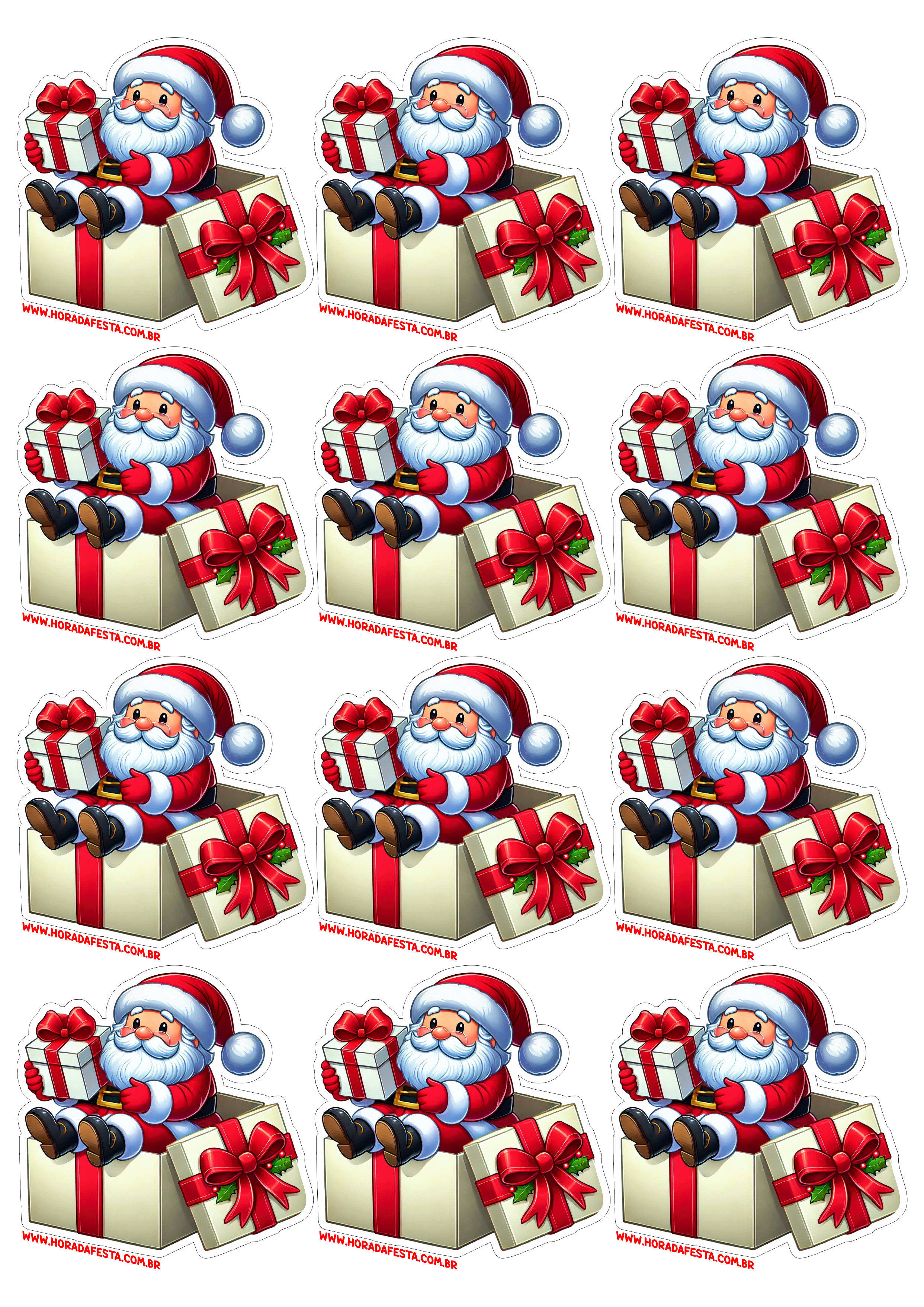 Papai Noel adesivo para imprimir imagem fofinha artes visuais papelaria criativa imagens de natal free download 12 imagens png