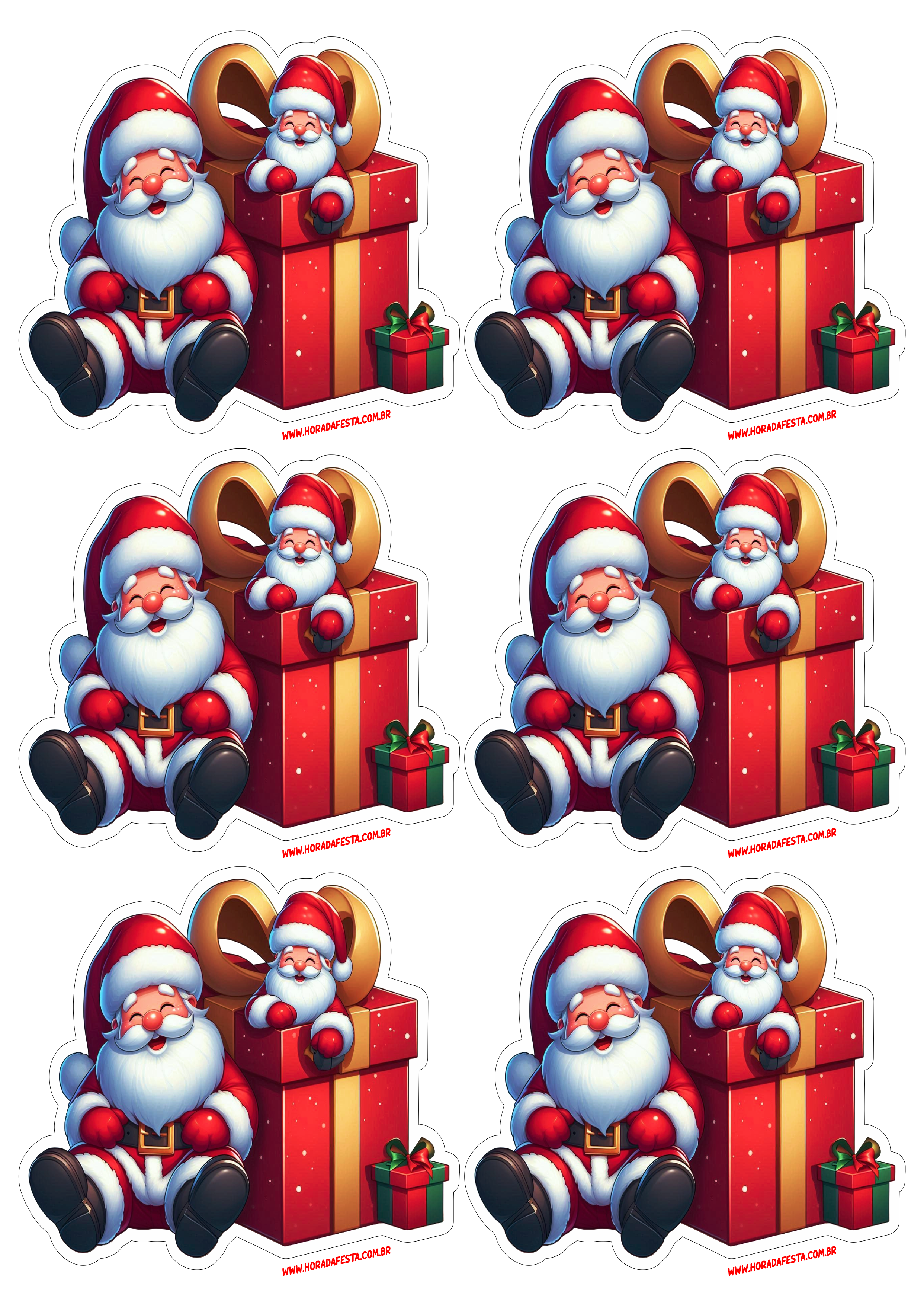 Adesivo para imprimir Papai Noel imagem fofinha artes visuais papelaria criativa imagens de natal free download 6 imagens png