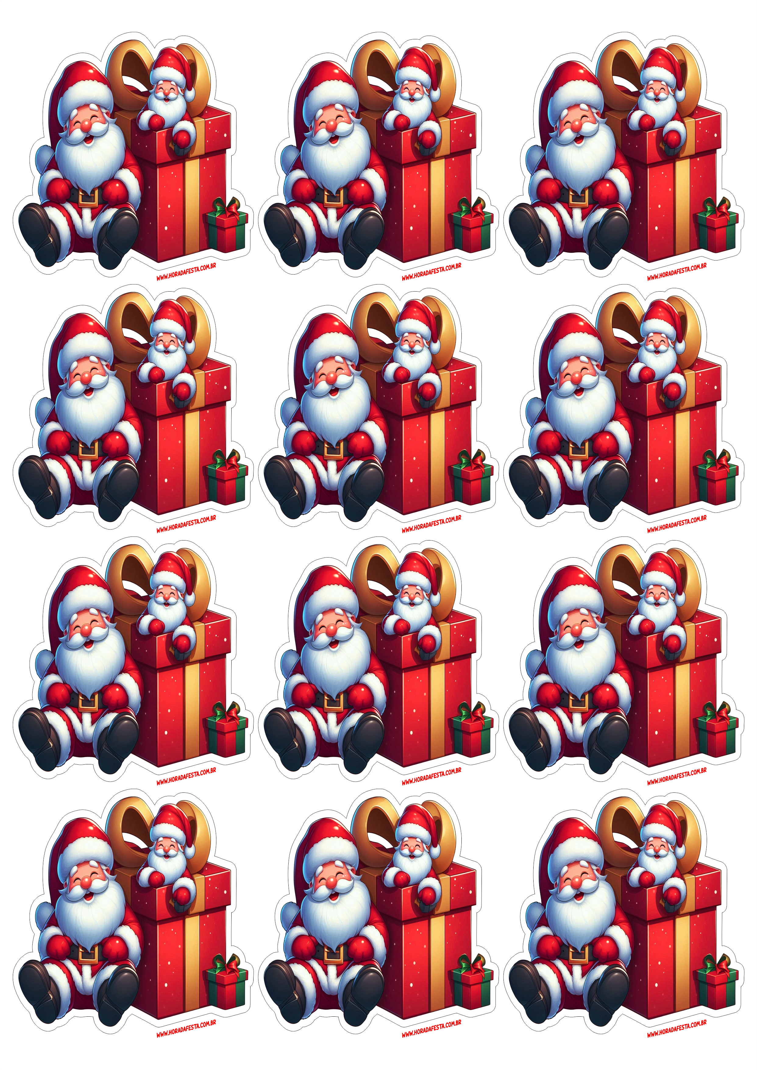 Adesivo para imprimir Papai Noel imagem fofinha artes visuais papelaria criativa imagens de natal free download 12 imagens png