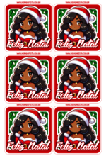 adesivo quadrado mocinha morena feliz natal decoração2
