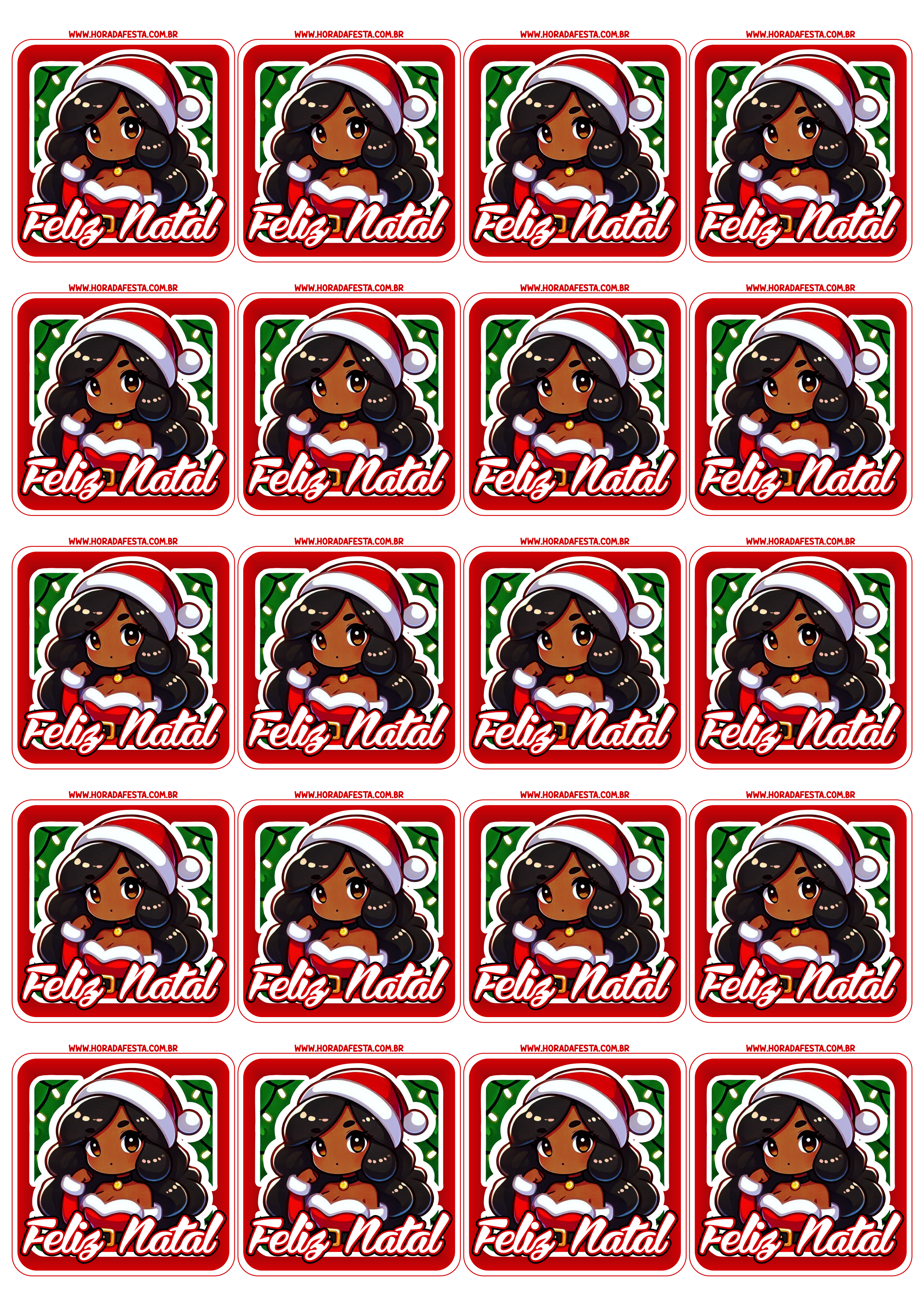 Adesivos para decoração feliz natal pronto para imprimir e decorar papelaria criativa menina mulher desenho fofinho 20 imagens png