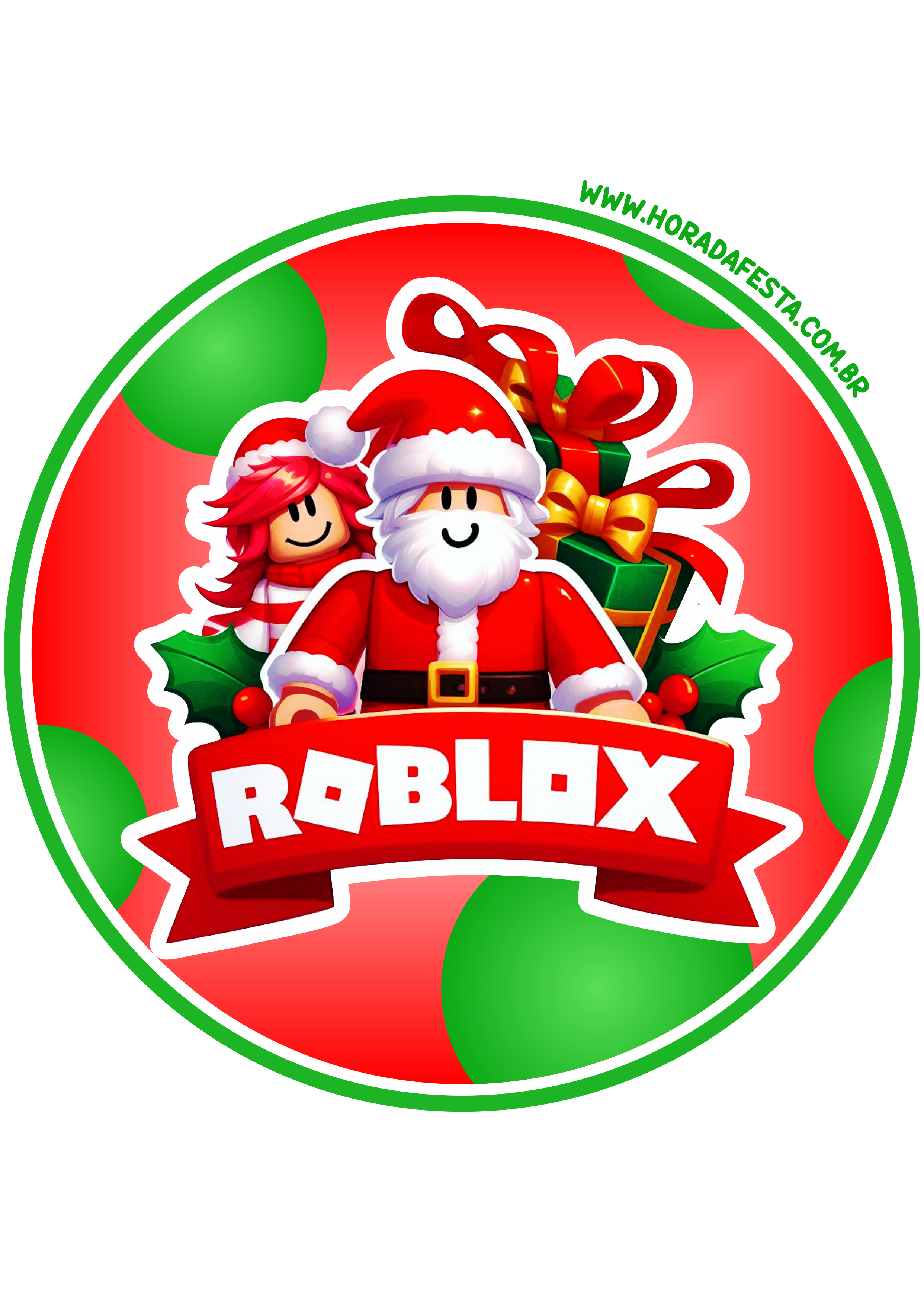 Adesivo redondo para imprimir roblox de natal decoração de aniversário e festinha infantil papelaria criativa png