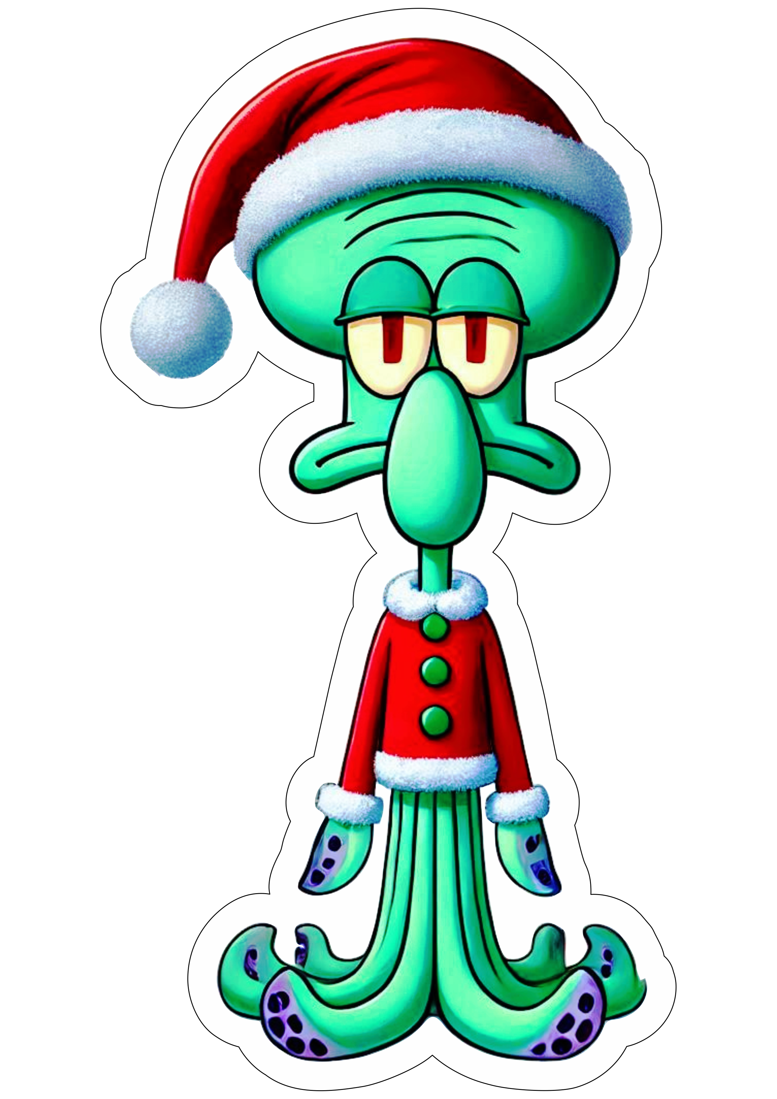 Lula Molusco Bob esponja calça quadrada decoração de natal desenho simples nickelodeon engraçados fundo transparente clipart png