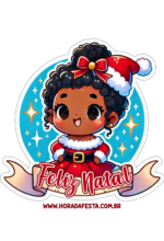menina com roupinha de natal adesivo redondo