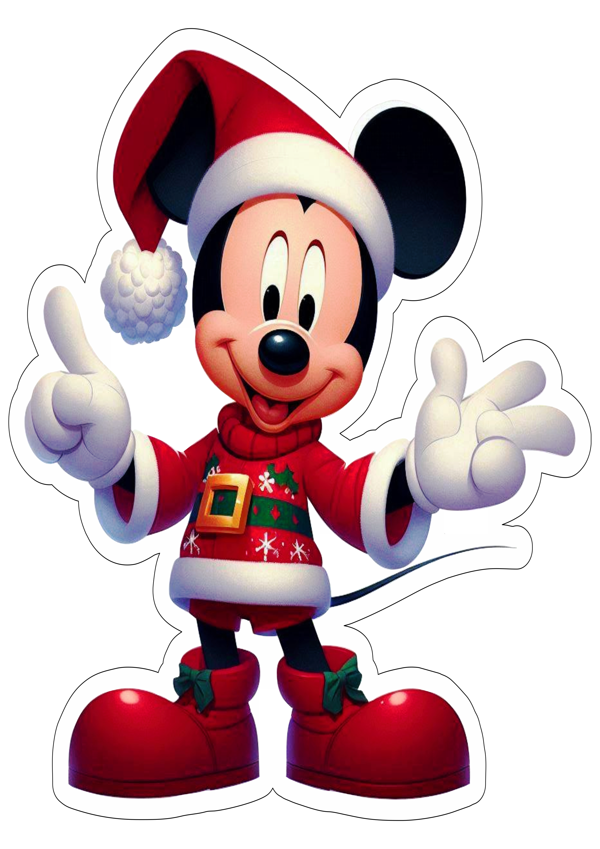 Centro de mesa Mickey Mouse decoração de natal fundo transparente ilustração clipart vetor png