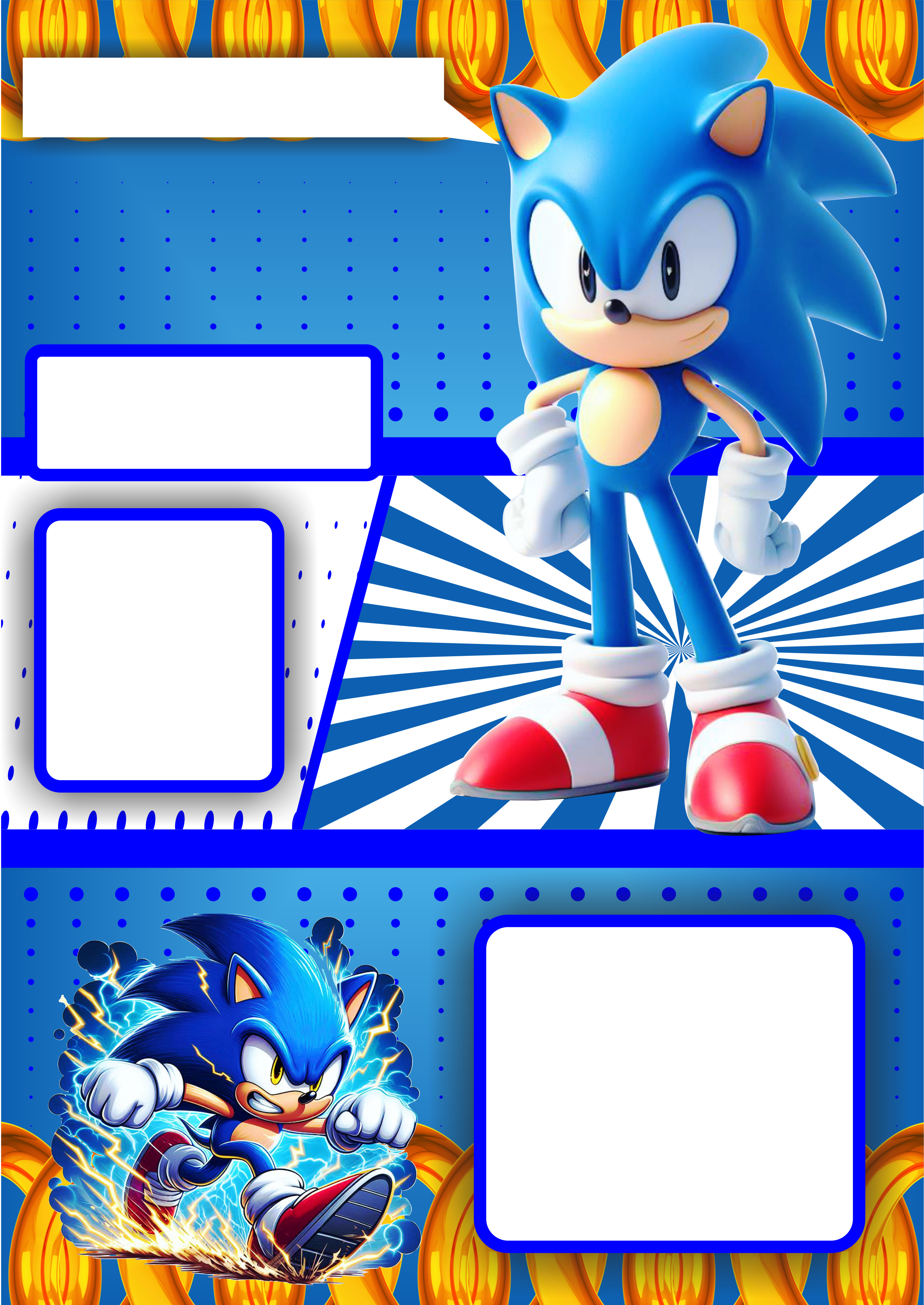 Sonic the hedgehog fundo para convite virtual aniversário infantil png