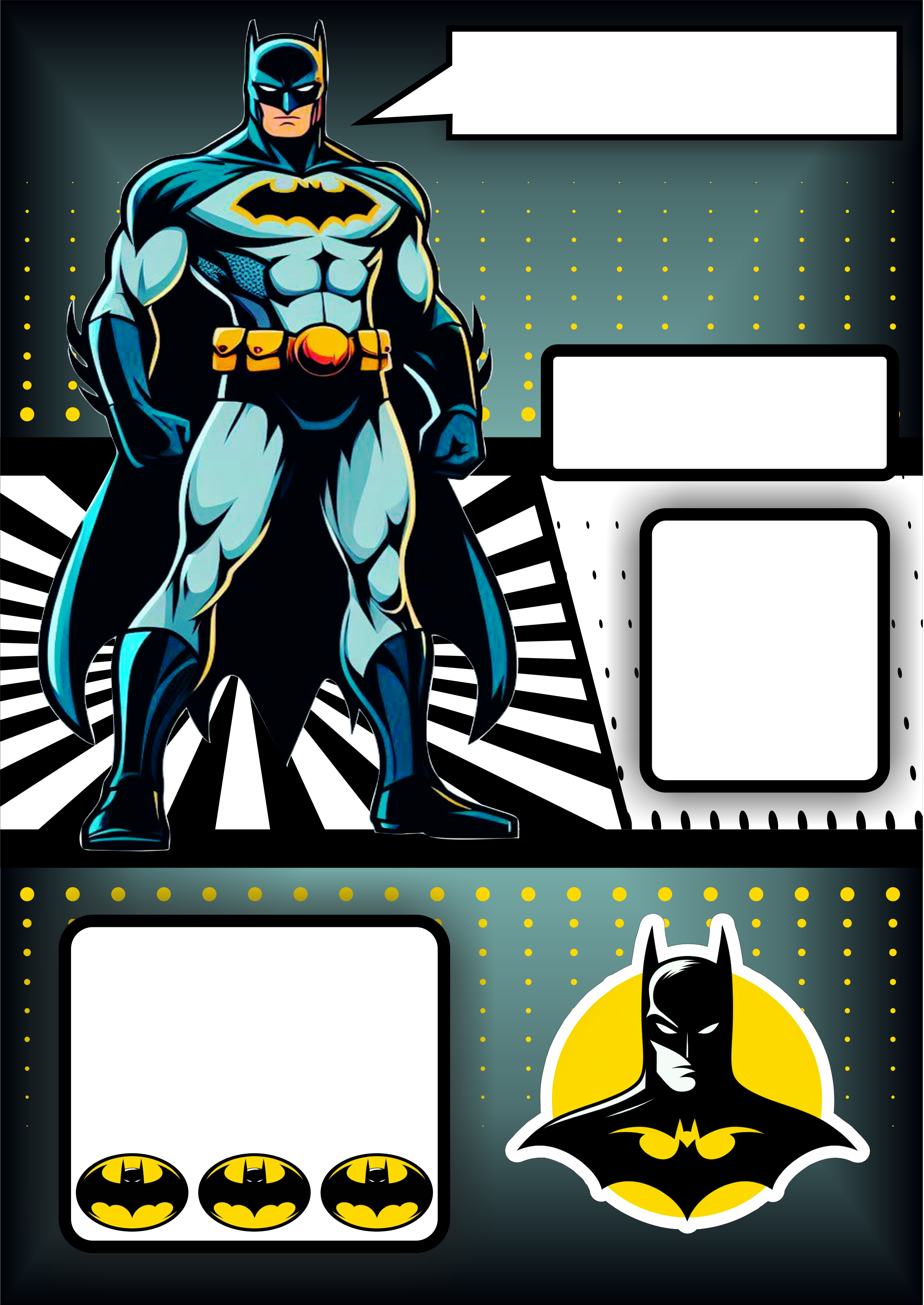 Batman super herói fundo convite virtual de aniversário infantil png